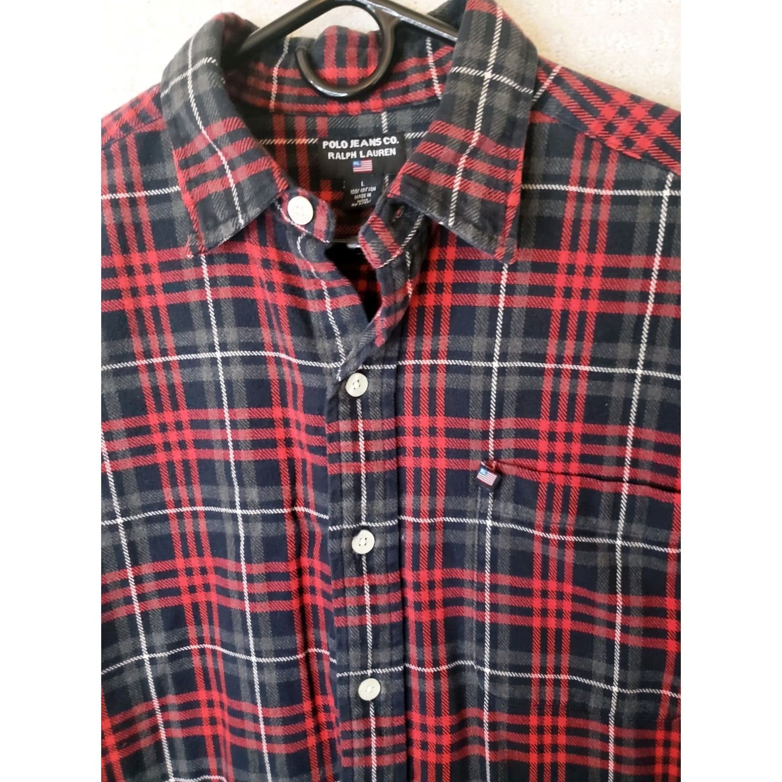 Polo Ralph Lauren Polo Ralph Lauren Jeans Co. Red Black Plaid Flannel Shirt Men's L Collared Button-Down Casual Workwear Size US L / EU 52-54 / 3 - 3 Thumbnail