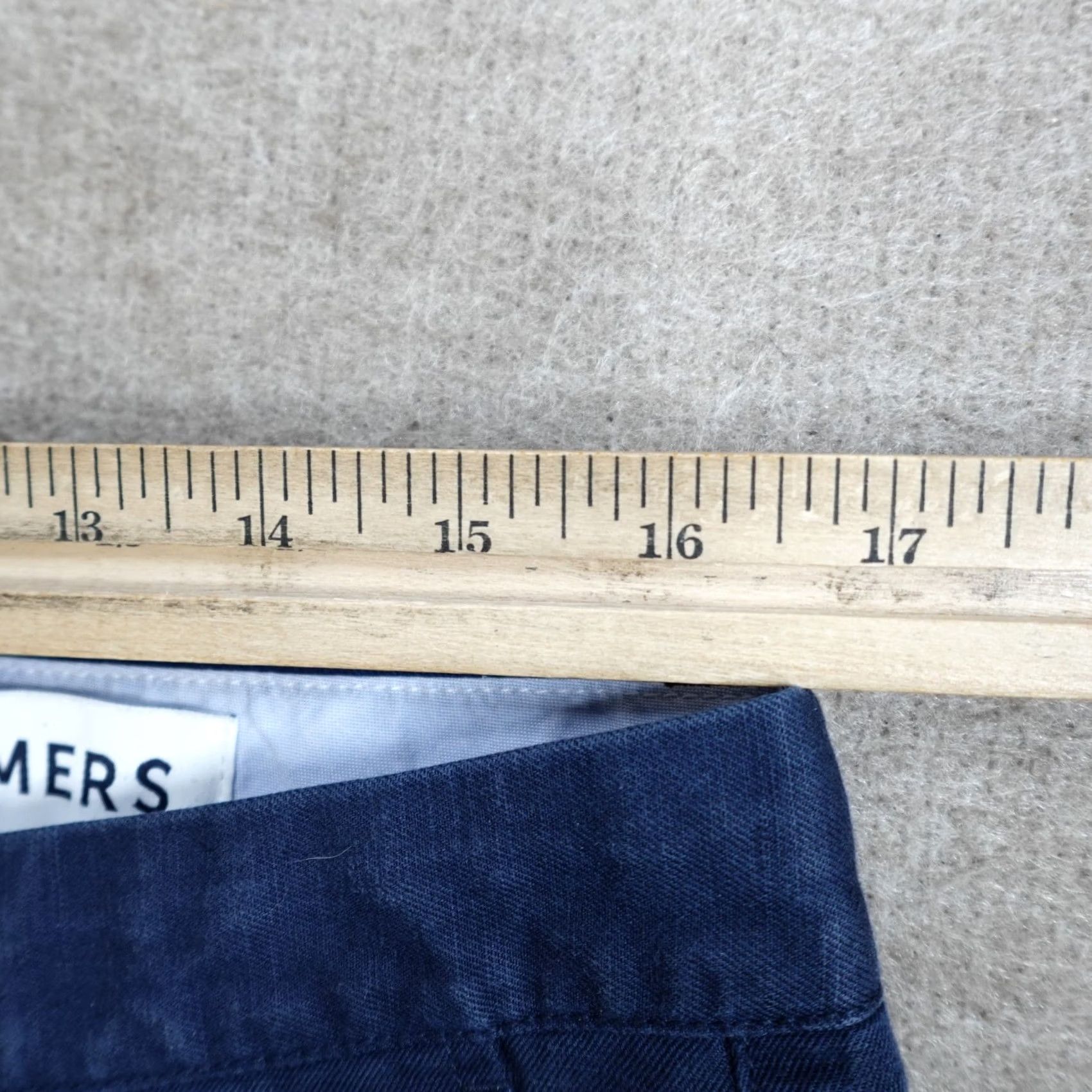 Vintage Jommers Mens Chino Shorts 33 Blue Solid Linen Blend Casual Baird McNutt Size US 32 / EU 48 - 5 Thumbnail