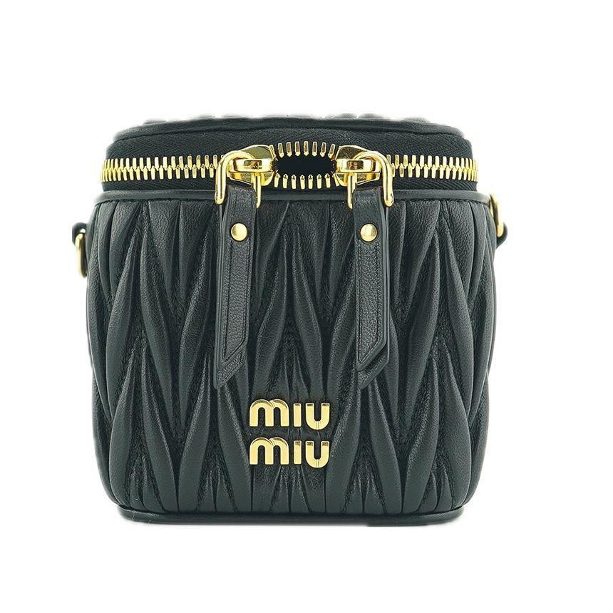 Miu Miu Matelassé Nappa Mini Crossbody Bag Leather Black Size ONE SIZE - 1 Thumbnail