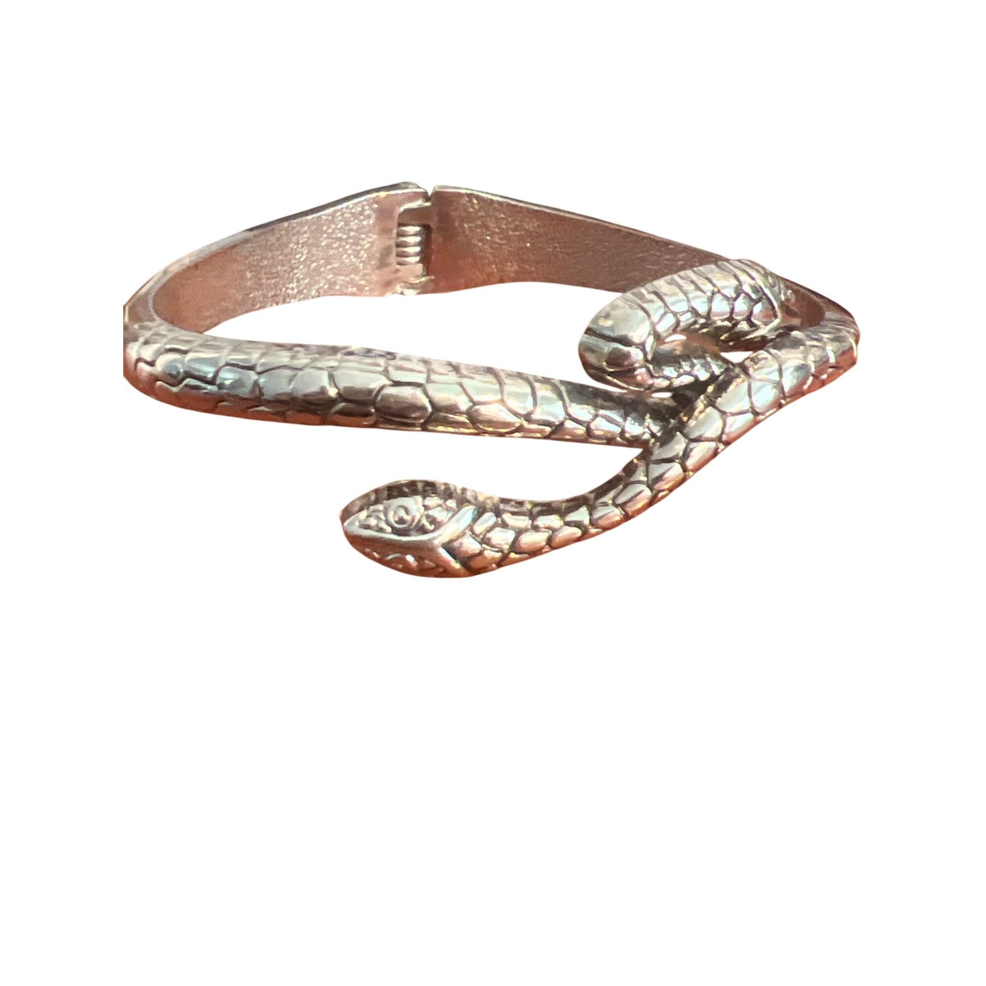 Other Silver Tone Snake Serpent Cuff Bracelet Bypass Hinged Serpen Size ONE SIZE - 2 Thumbnail
