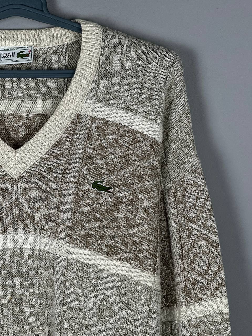 Lacoste Vintage Lacoste Sweater Cable Tight Knit V Neck Blue Y2K Size US XL / EU 56 / 4 - 4 Thumbnail