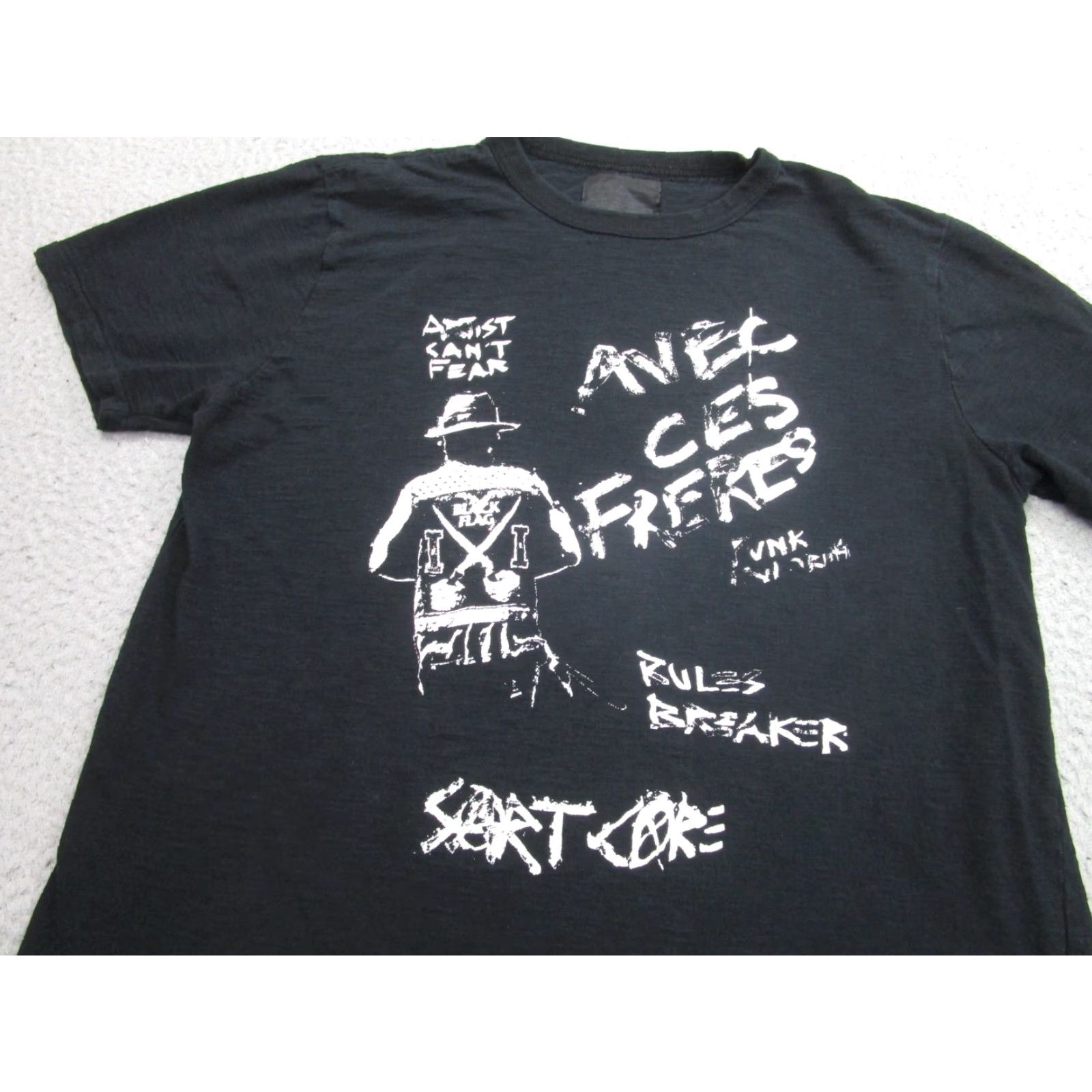 Vintage VINTAGE Art Comes First Shirt Graphic Print Black Grunge Mens L Size US L / EU 52-54 / 3 - 2 Thumbnail