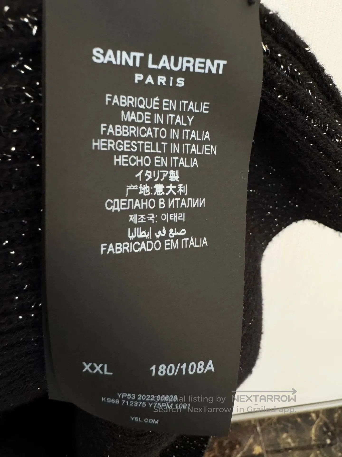Saint Laurent Paris Saint Laurent Black Knit Cardigan. Size US XXL / EU 58 / 5 - 4 Thumbnail