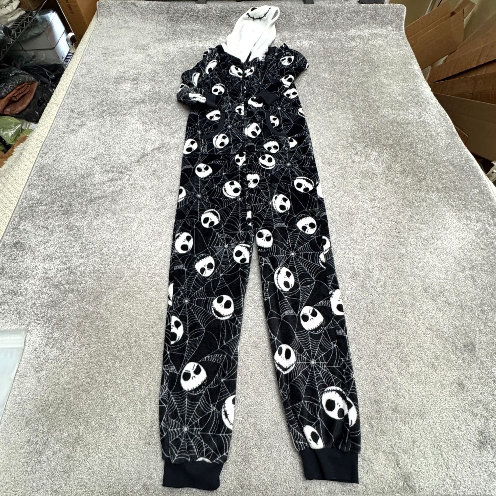 Disney VINTAGE? Disney Nightmare Before Christmas Jack Skellington 1 Piece Pajama Medium Fleece Size ONE SIZE - 3 Thumbnail