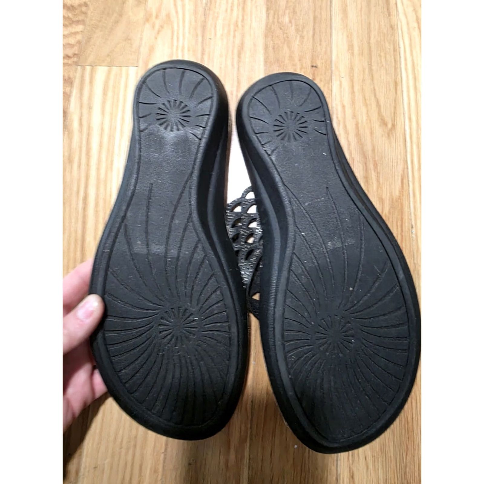 J Brand I Love Comfort Sandal Woman Slip On Rhinestone Black Size 9 Wedge Thong Comfort Size US 9 / IT 39 - 2 Thumbnail