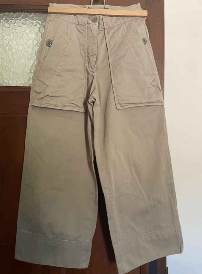 Dries Van Noten × Vintage Dries Van Noten Pants Baggy Wide Crop Top Jeans Cargo EX0109 Size 26" / US 2 / IT 38 - 1 Thumbnail