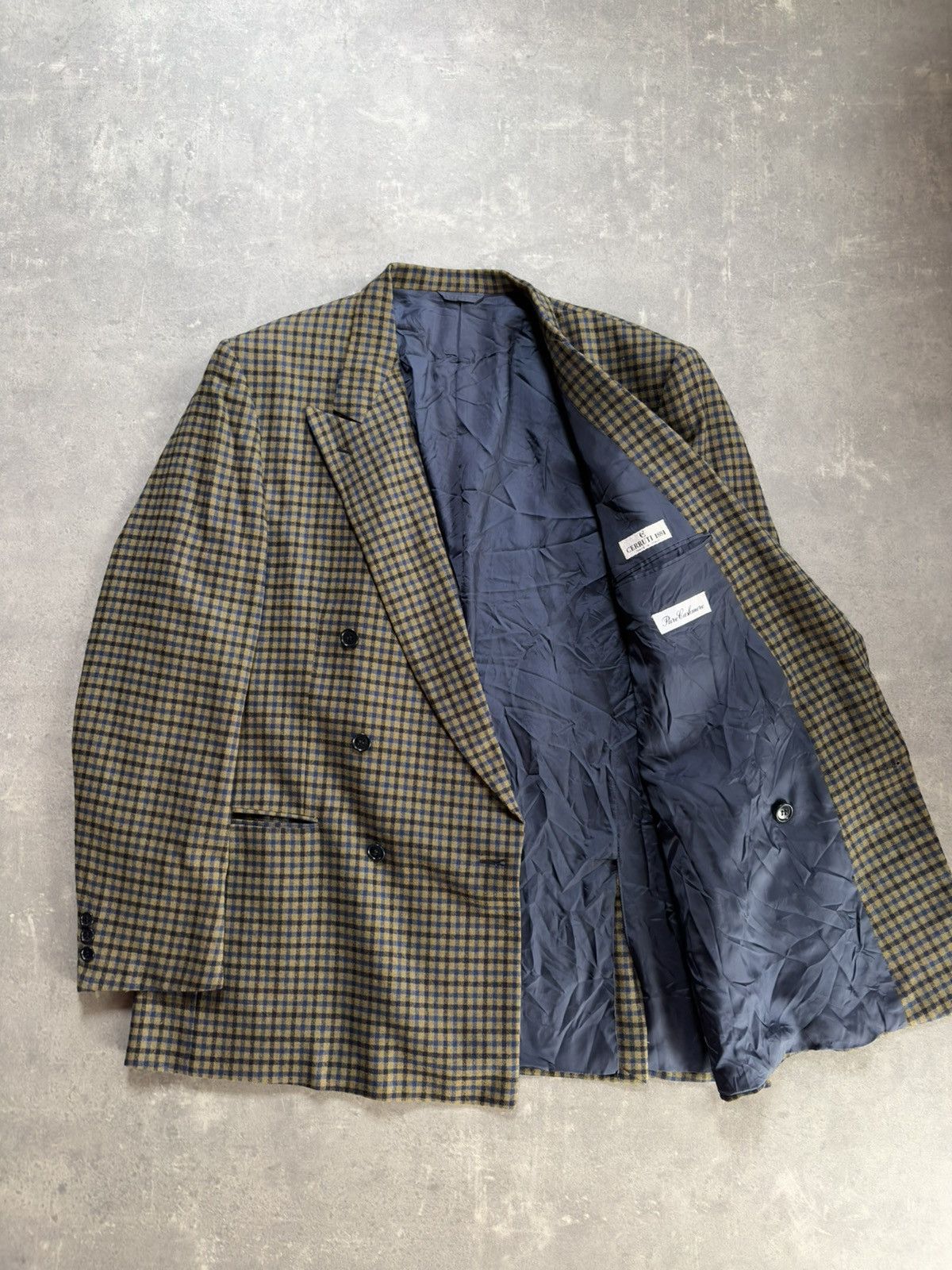 Cerruti 1881 Cerruti 1881 Pure 100% Cashmere Double Breasted Plaid Blazer Size 46R - 7 Thumbnail