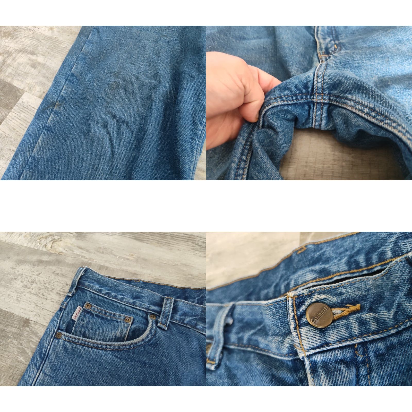 Carhartt VINTAGE Carhartt Jeans Denim Workwear 38x30 Regular Unisex? (Adult) Blue DST B155 Distressed 5-Pocket Zip Closure Workwear Mens Size US 38 / EU 54 - 8 Thumbnail