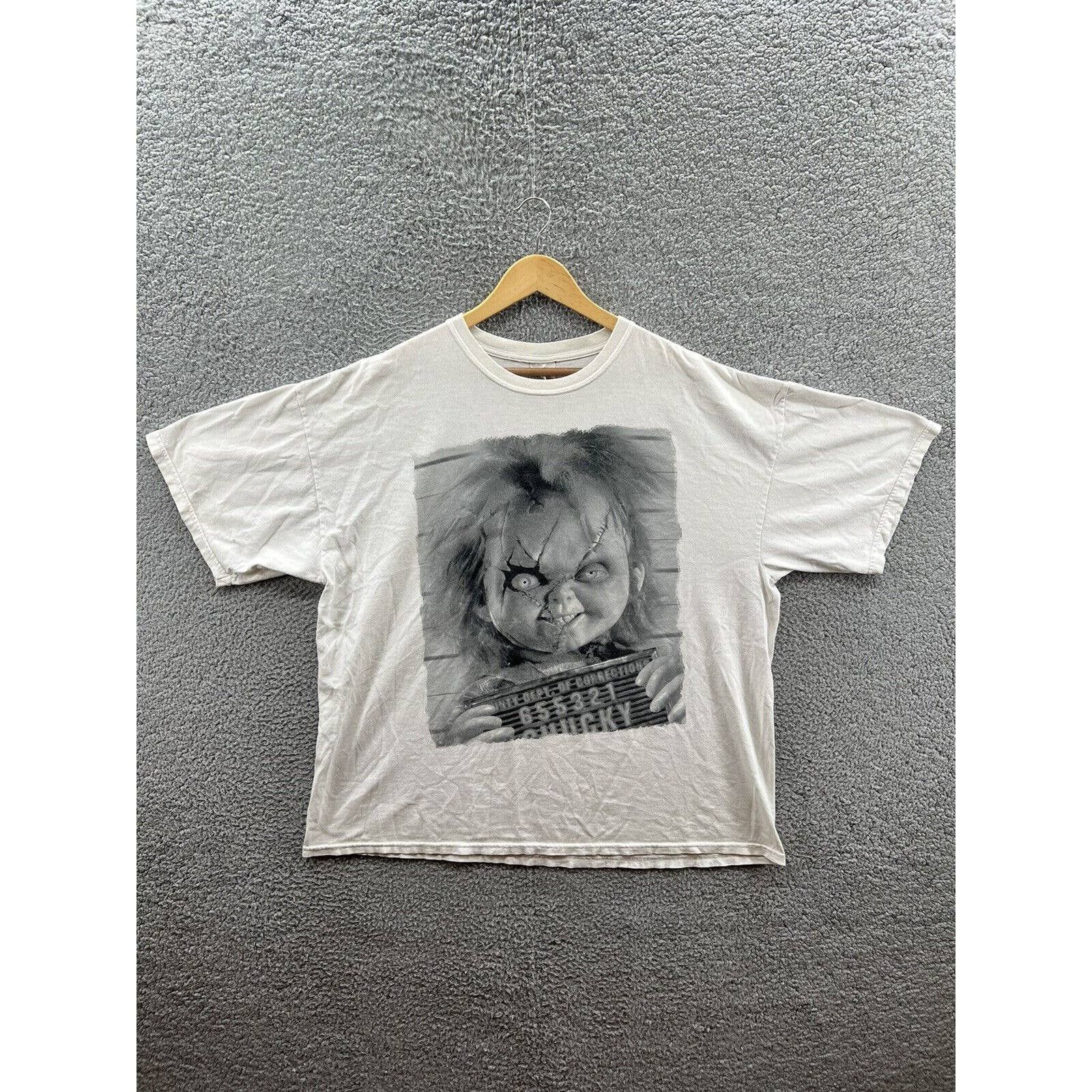 image of Gildan Vintage Chunky Movie Horror Corrections T-Shirt in White, Men's (Size 2XL)