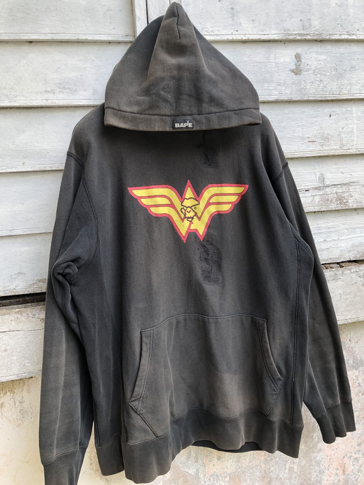 Bape Vintage Distressed Bape Sun Faded Hoodie Pullover Size US L / EU 52-54 / 3 - 3 Thumbnail