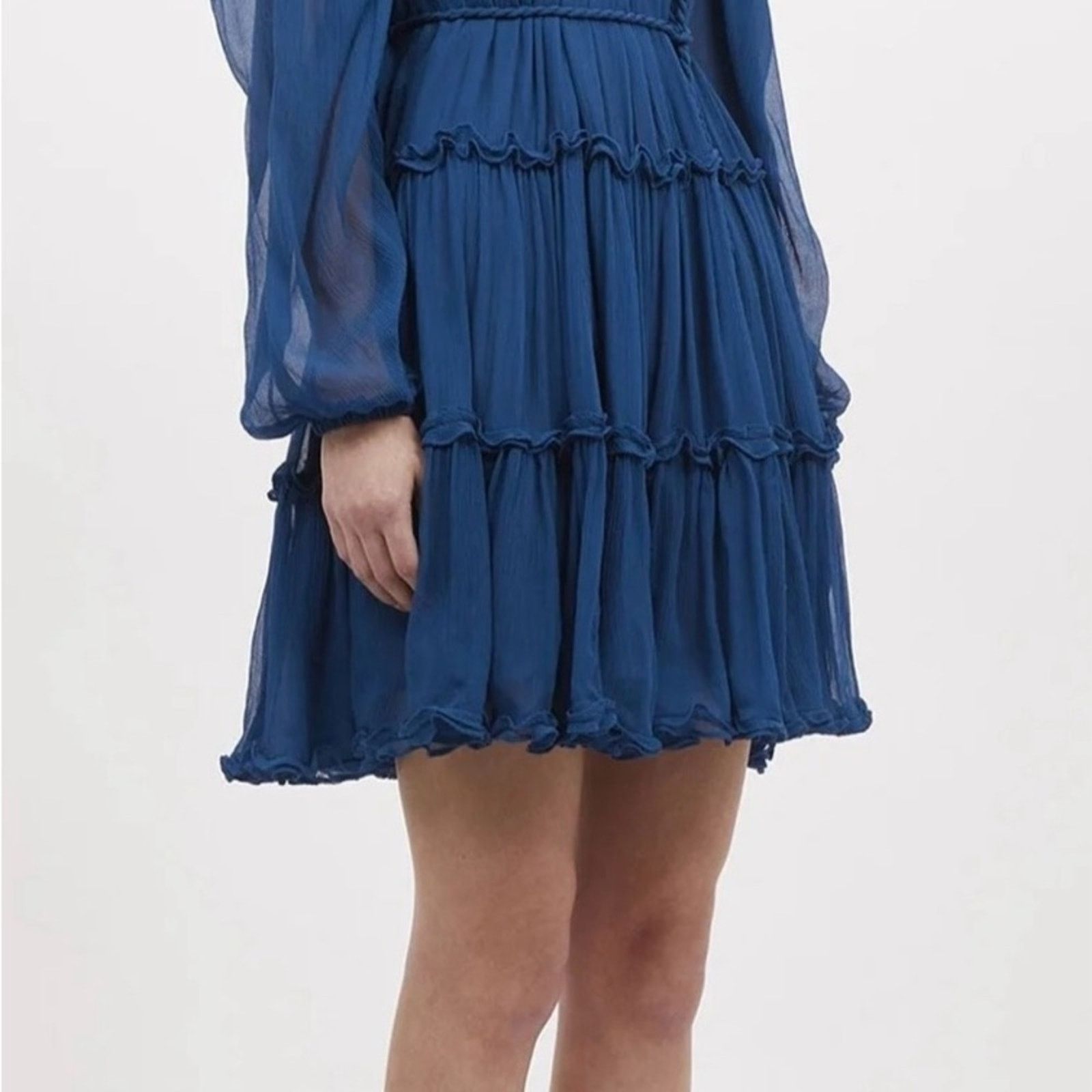 Ulla Johnson NWT! Ulla Johnson $690 Blue Chiffon Dress Size 4 Size S / US 4 / IT 40 - 2 Thumbnail