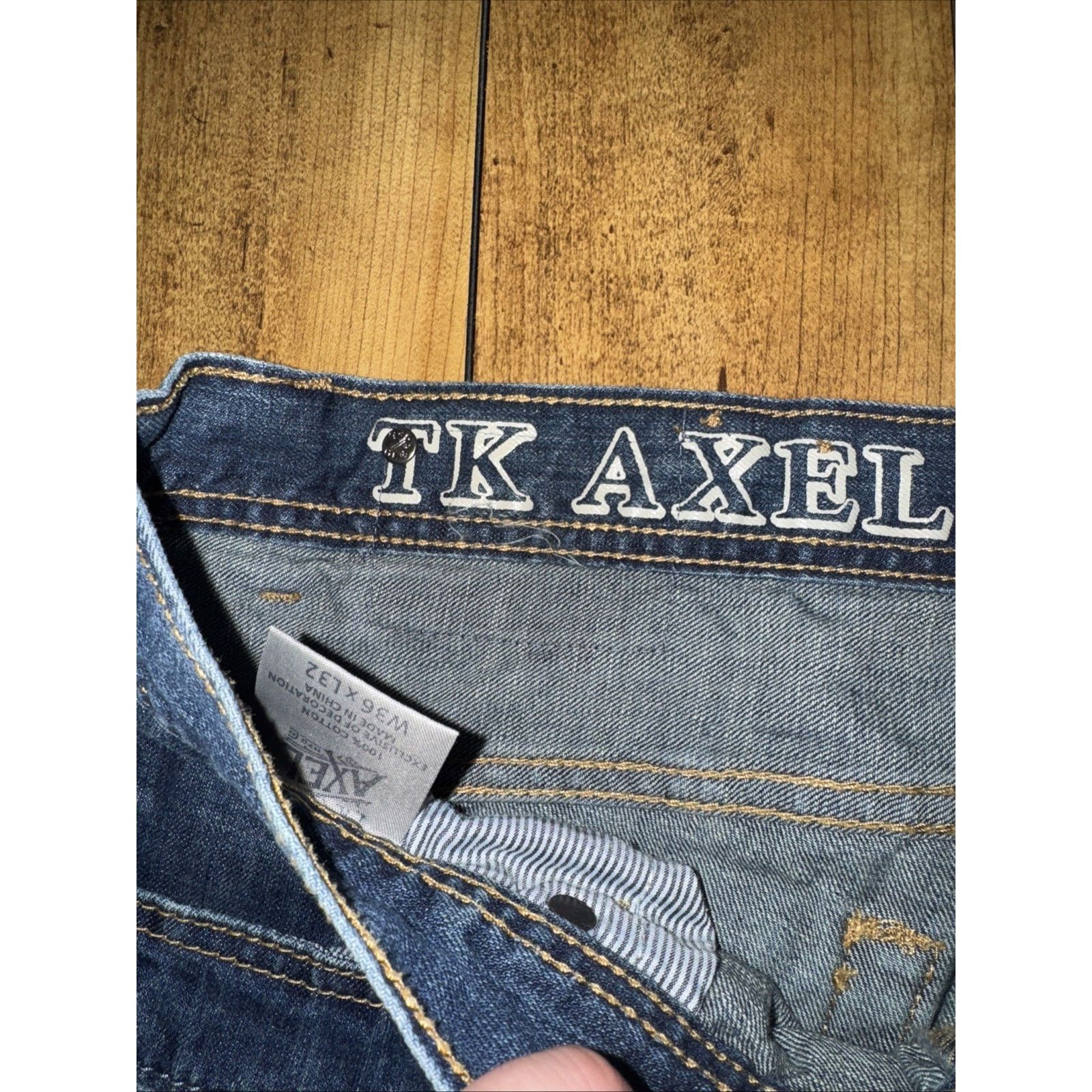 Vintage TK Axel Griswold Slim Straight Denim Jeans Blue 36x32 Size US 36 / EU 52 - 6 Thumbnail