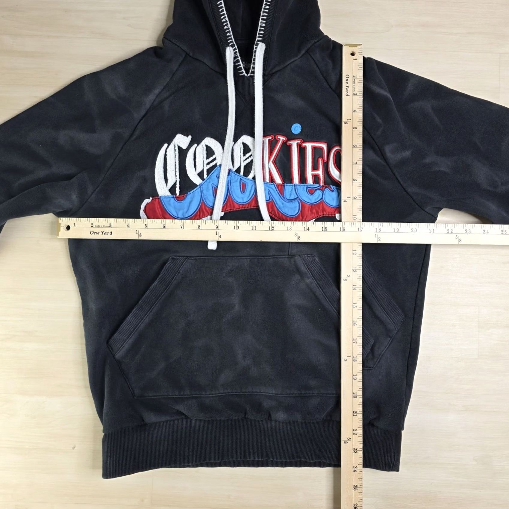 Logo 7 Cookies Black Acid Wash Hoodie Embroidered Logo Upper Echelon S Size US S / EU 44-46 / 1 - 7 Thumbnail