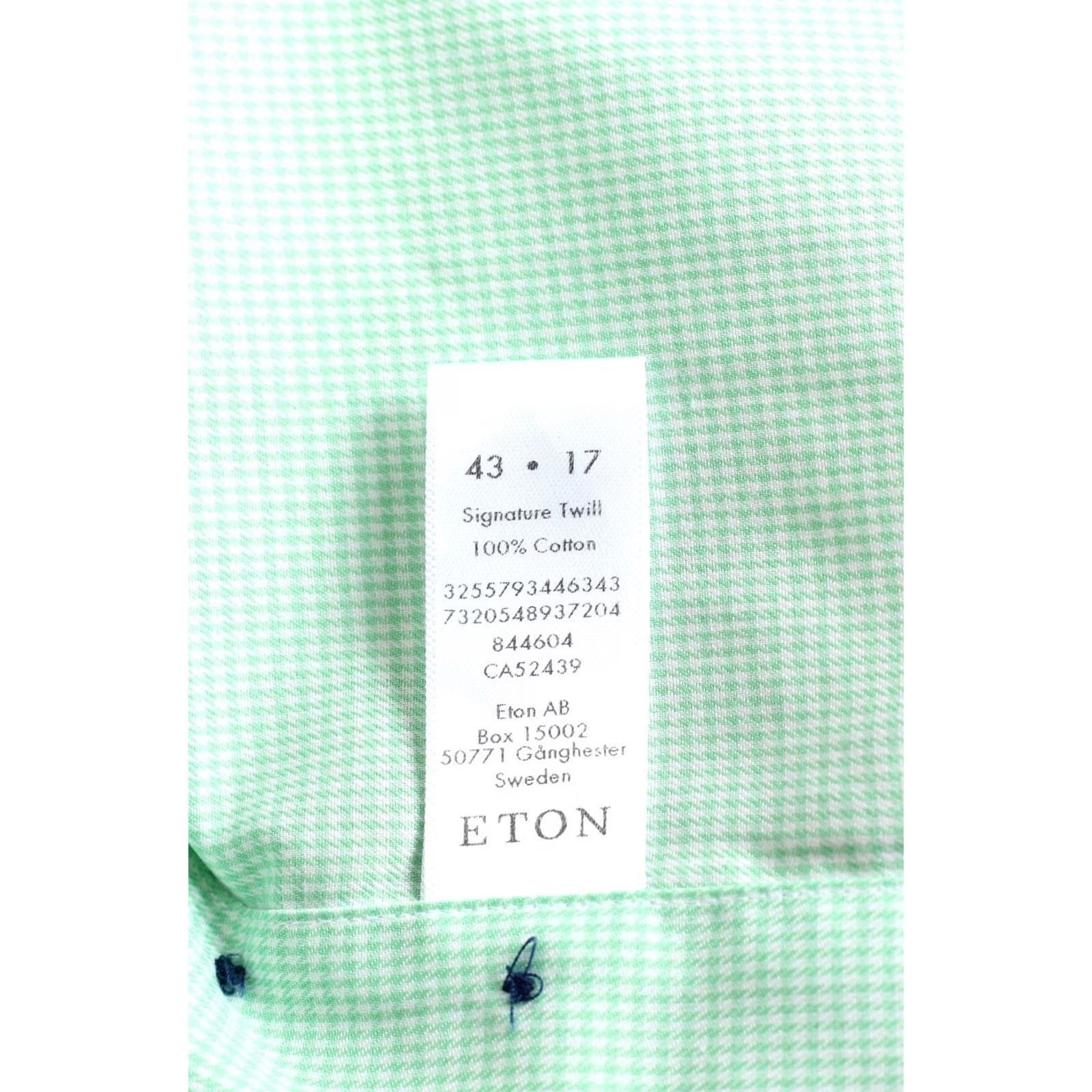 Eton ETON Signature Twill Contemporary Shirt Men 43 Long Sleeve Green Mens Dress Shirt Size US XL / EU 56 / 4 - 7 Thumbnail