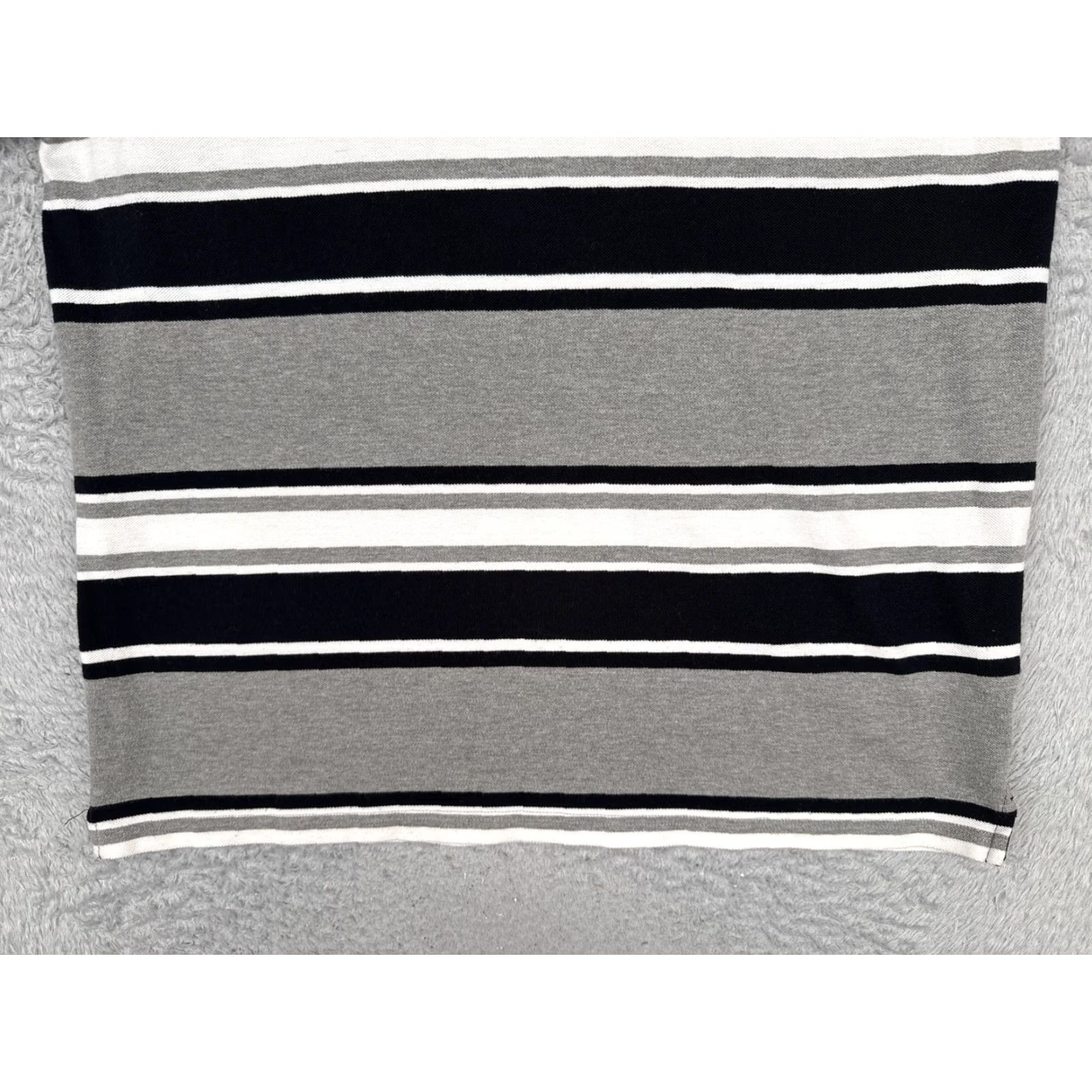 Vintage VINTAGE Culture Polo Shirt Mens L Gray Black White Striped Knit Short Sleeve Size US L / EU 52-54 / 3 - 5 Thumbnail