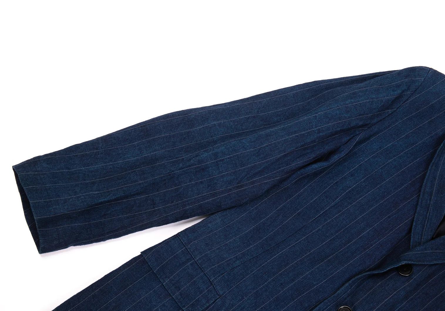 Yohji Yamamoto Yohji Yamamoto Indigo Dyed Linen Stripe Jacket Size US M / EU 48-50 / 2 - 9 Thumbnail