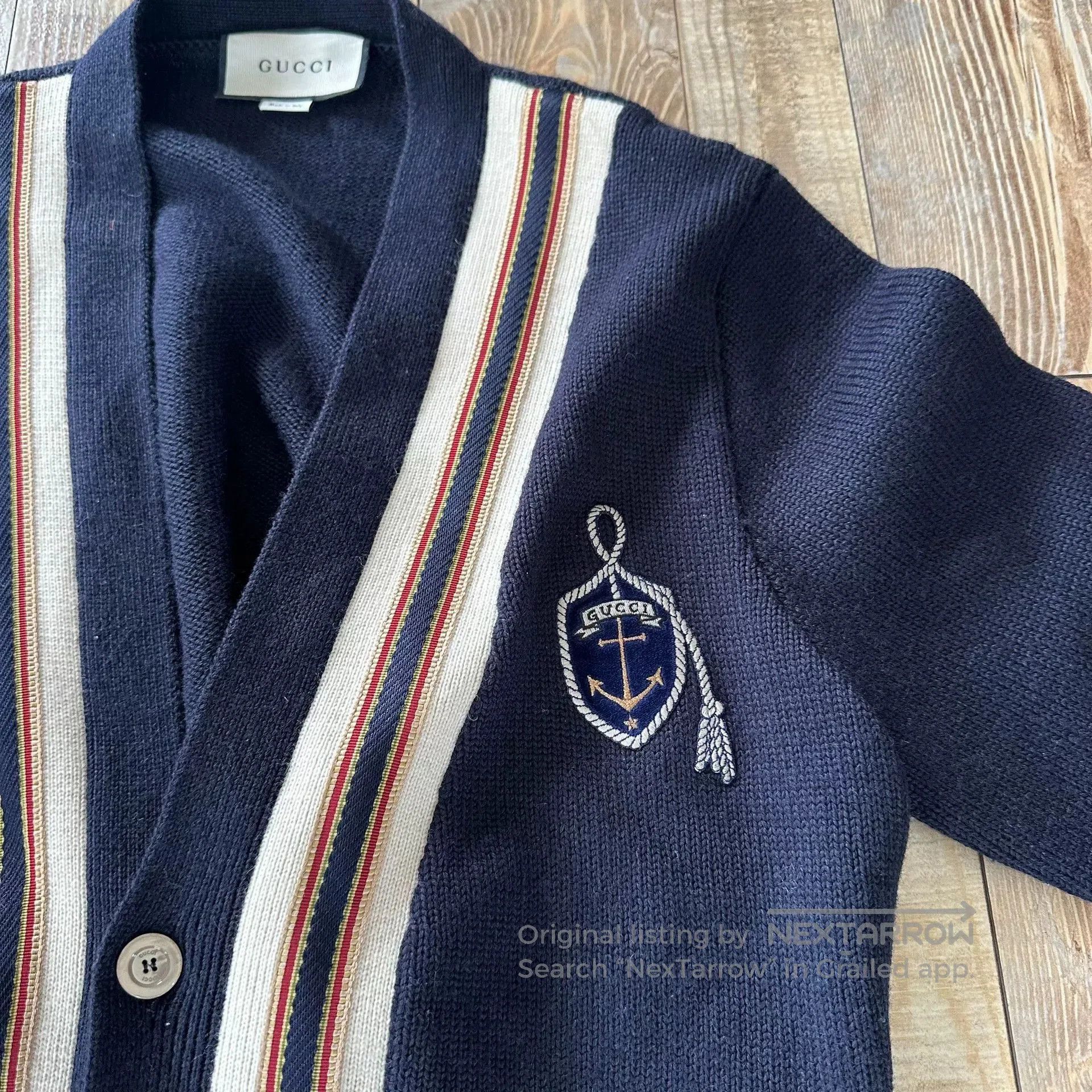 Gucci Gucci Anchor Badge Embroidered Cardigan. Size US M / EU 48-50 / 2 - 6 Thumbnail