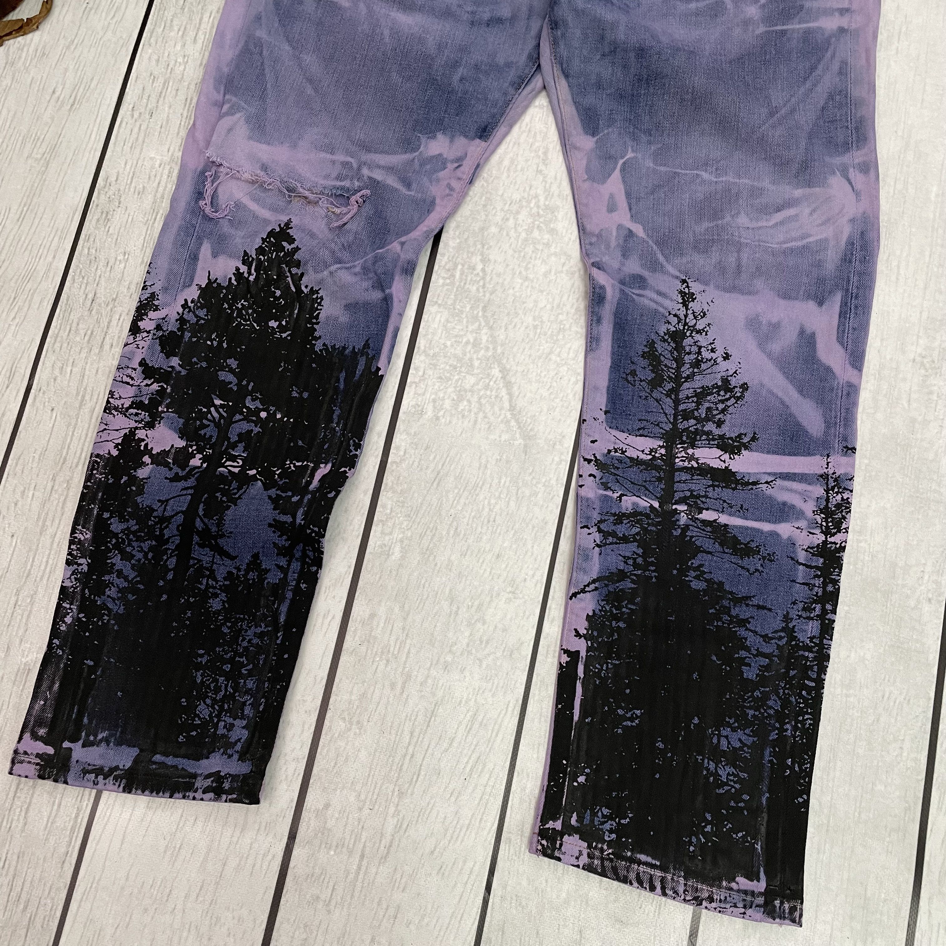 Levi's Custom Reworked Levi's streetwear 1of1 Mystery forest ART Size US 31 - 4 Thumbnail