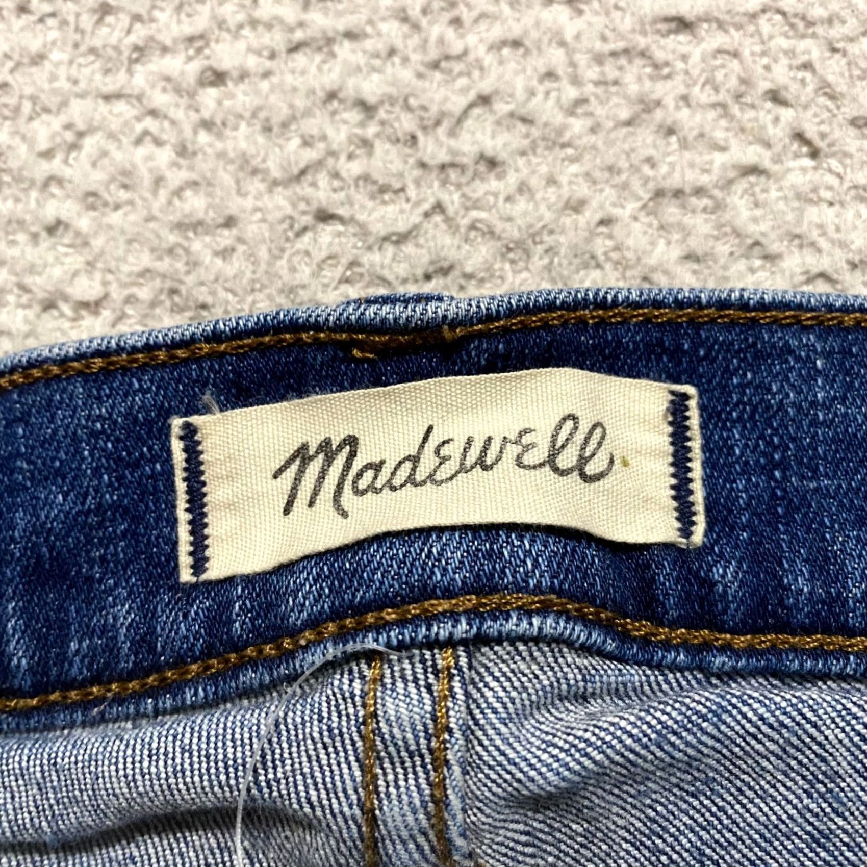Madewell Madewell Jeans Womens 23 Blue Denim High Rise Skinny Leg Medium Wash Distressed Shirt Womens Jeans Size 40" / US 18 - 3 Thumbnail