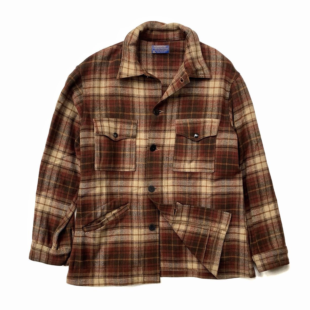 image of Vintage Pendleton Unlined Wool Cruiser Jacket in Brown, Women's (Size Large)