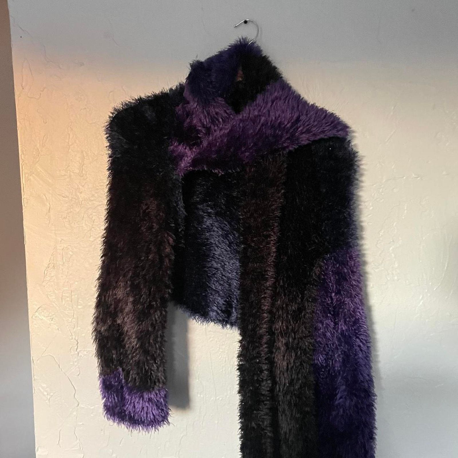 Other Vintage Y2k Purple Fuzzy Cropped Sweater Jacket & Scarf OS Size M / US 6-8 / IT 42-44 - 4 Thumbnail