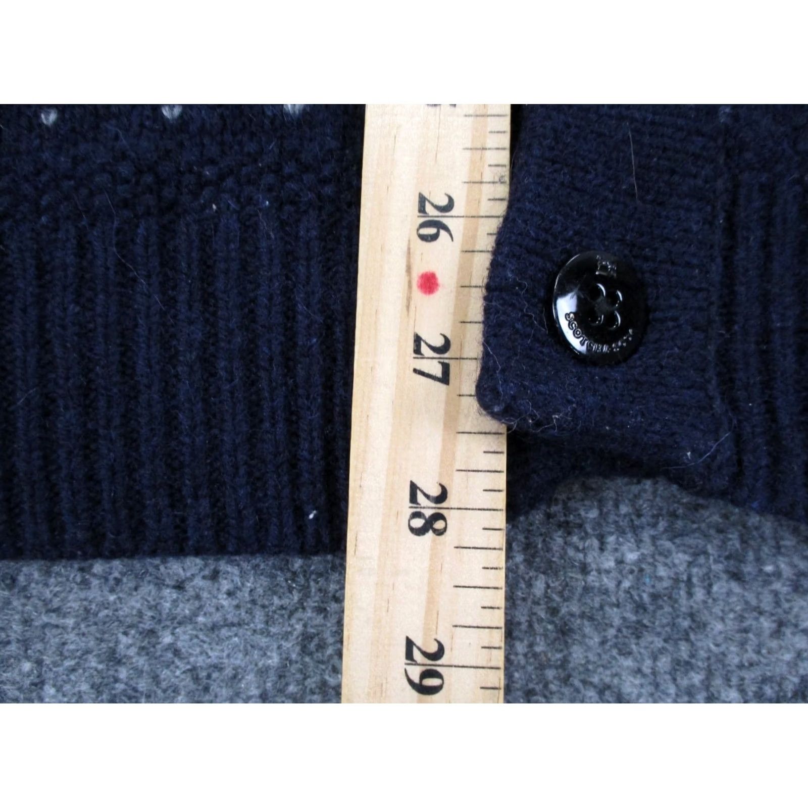 Scotch & Soda Scoth & Soda Mens Sweater Cardigan Heavyweight Thermal Long Sleeve Blue Nylon Wool Geometric Knit Round Neck Casual L Size US L / EU 52-54 / 3 - 4 Thumbnail