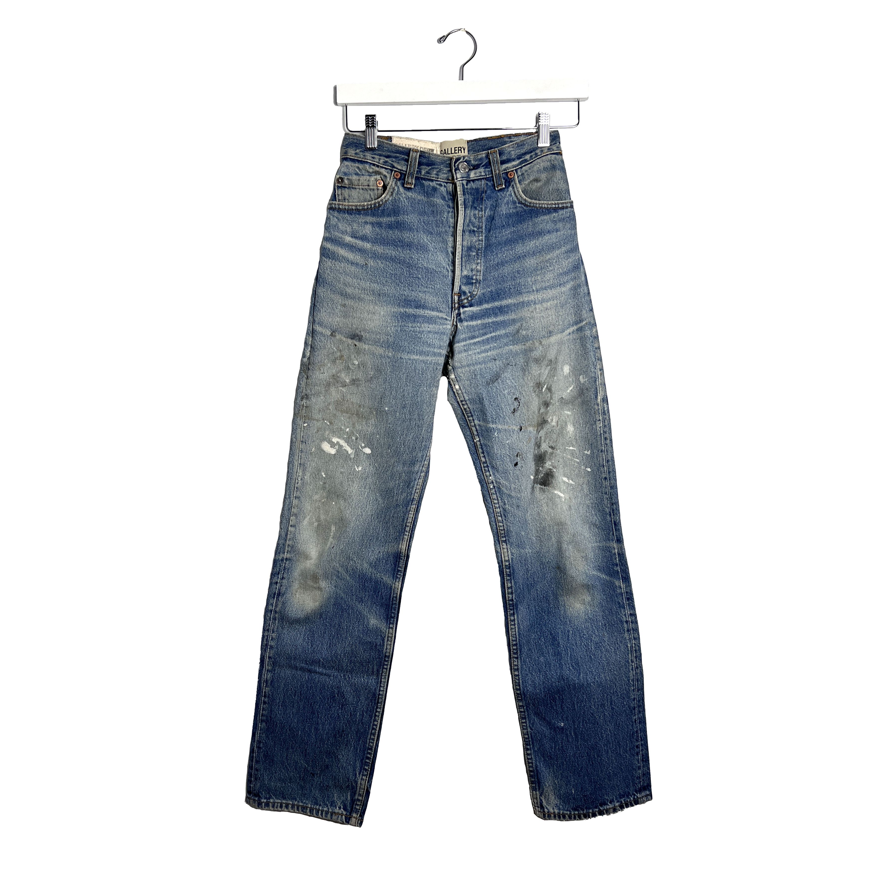 Gallery Dept. Paint Splatter Straight-Leg Distressed Jeans Size 24" / US 00 / IT 34 - 1 Thumbnail