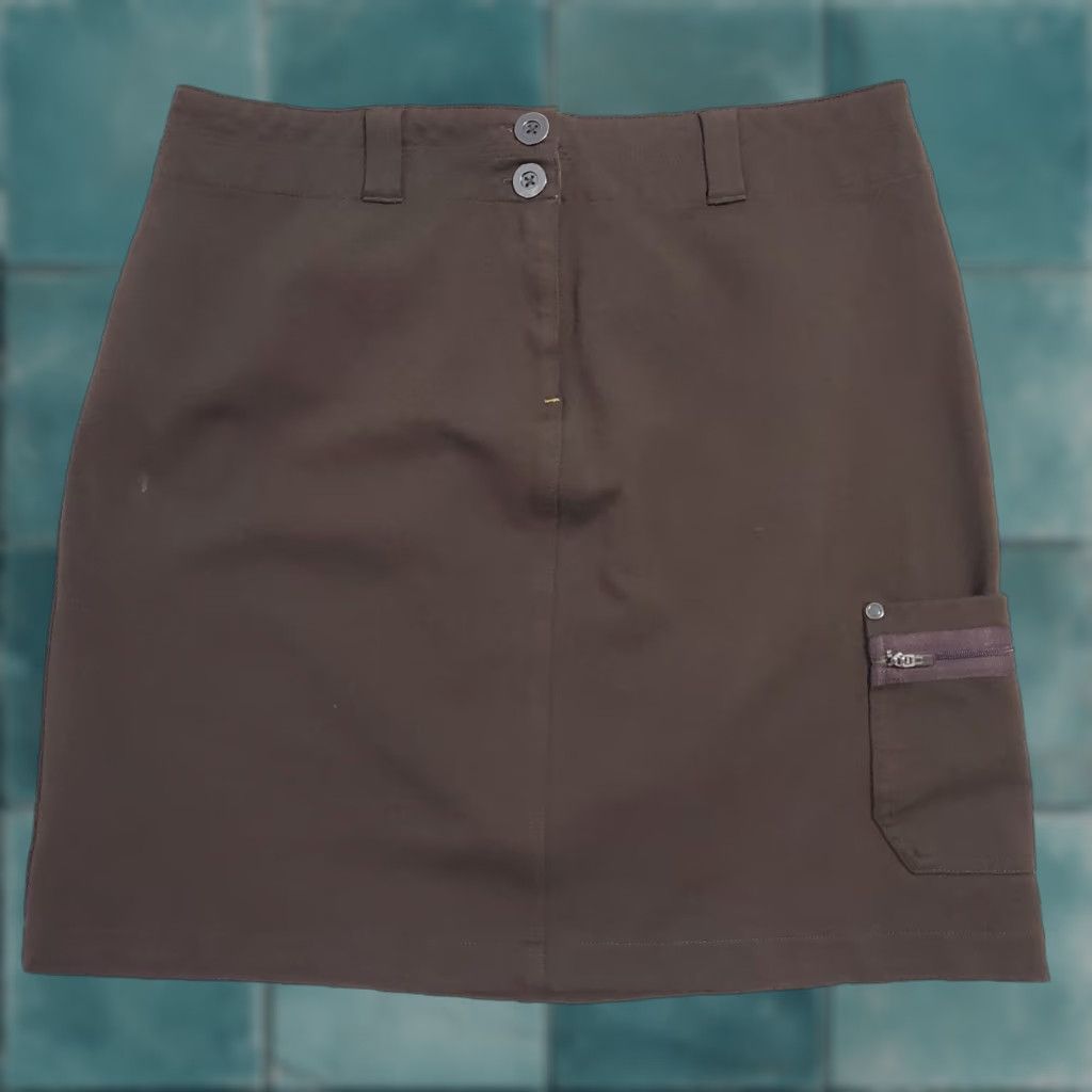 Vintage Title Nine Skirt Women 8 Brown Hepburn Hiking Athletic Cargo Outdoor Stretch Zip Side Pocket Size 30" / US 8 / IT 44 - 1 Thumbnail