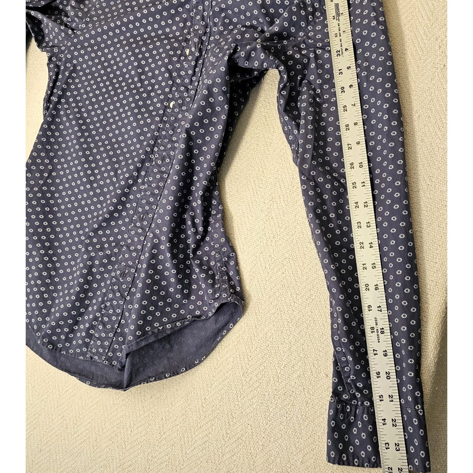 J.Crew J.CREW Button-Up Shirt Geometric Blue Organic Cotton Size M Stretch Men's Shirt Size US M / EU 48-50 / 2 - 6 Thumbnail