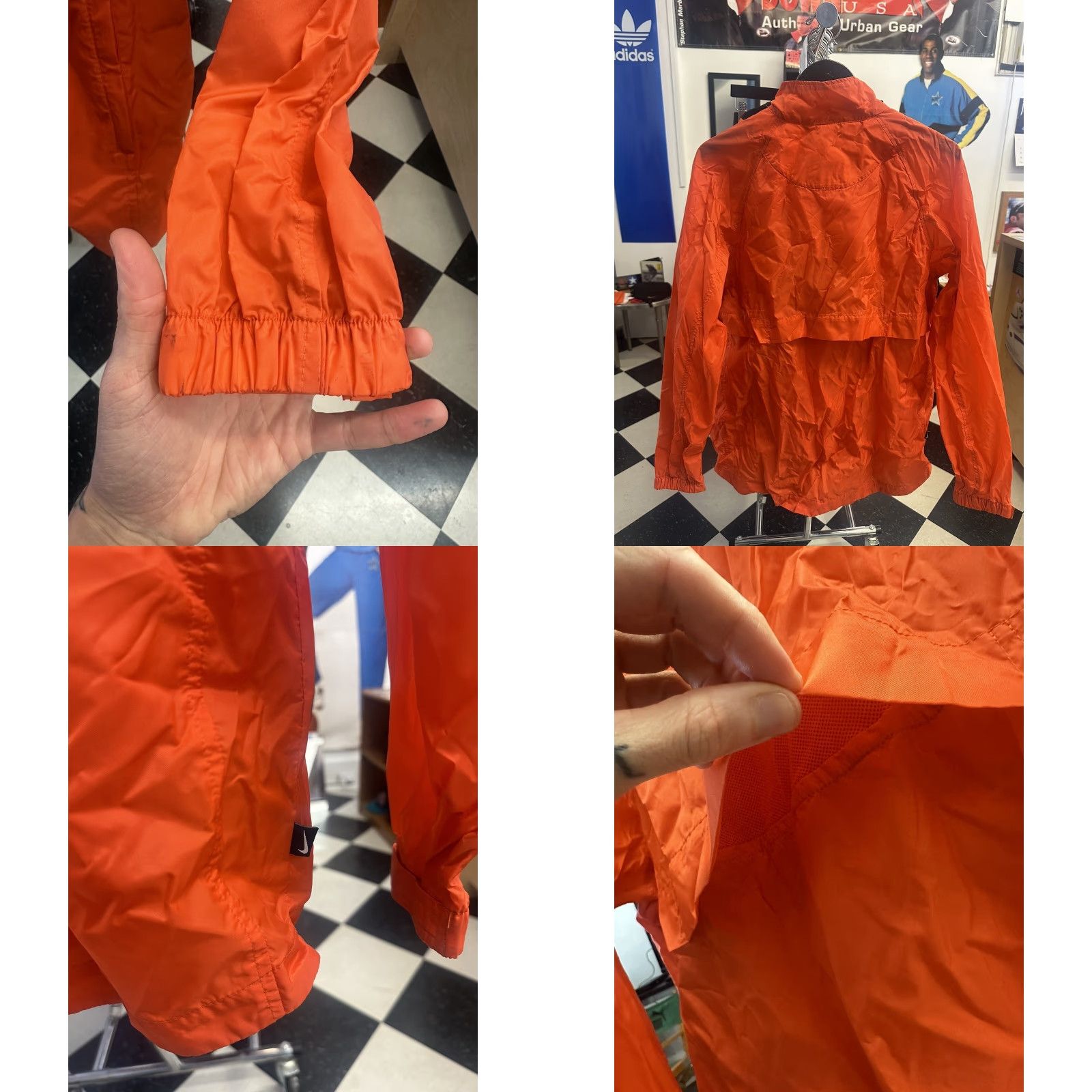 Nike VINTAGE Nike Windbreaker Jacket Mens L Orange 00s Y2K Silver Tag Full Zip Pockets Nike Swoosh Size US L / EU 52-54 / 3 - 8 Thumbnail