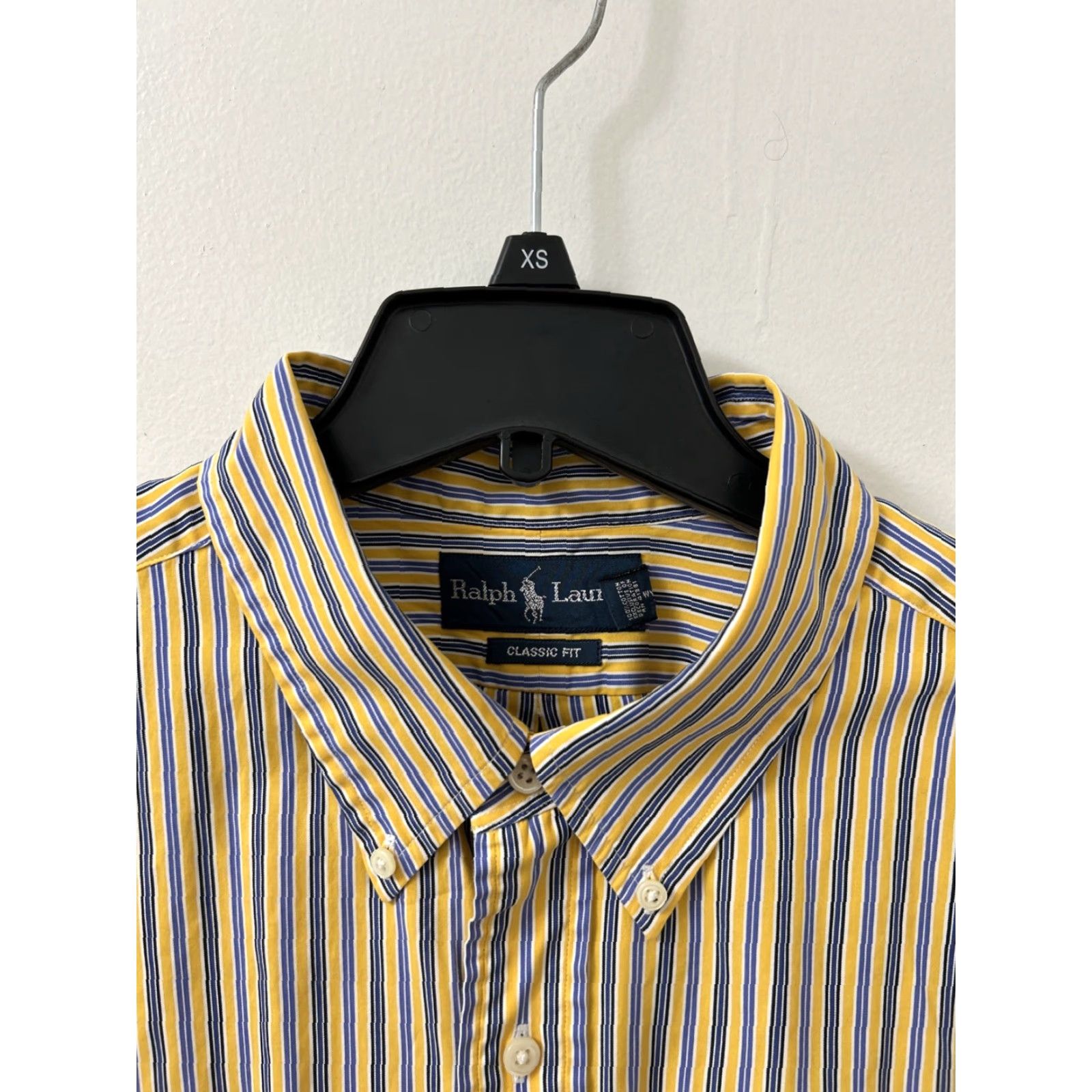 Polo Ralph Lauren VINTAGE Ralph Lauren Shirt Mens 2XL Yellow Blue Striped Classic Fit Button Down L/S Size US XXL / EU 58 / 5 - 5 Thumbnail