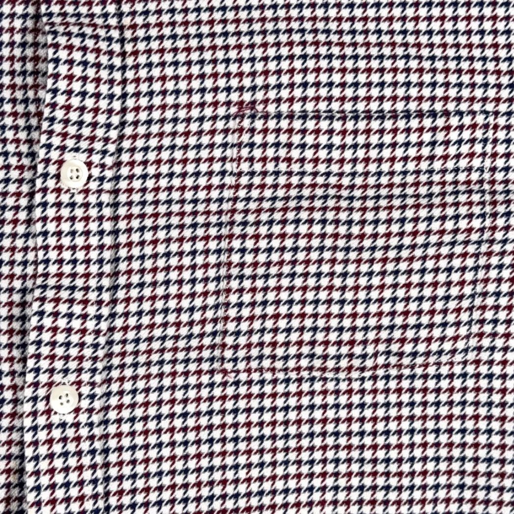 Johnston & Murphy Johnston Murphy Shirt Adult 2XL White Cotton Houndstooth Check Button-Up Jeans? Size US XXL / EU 58 / 5 - 5 Thumbnail