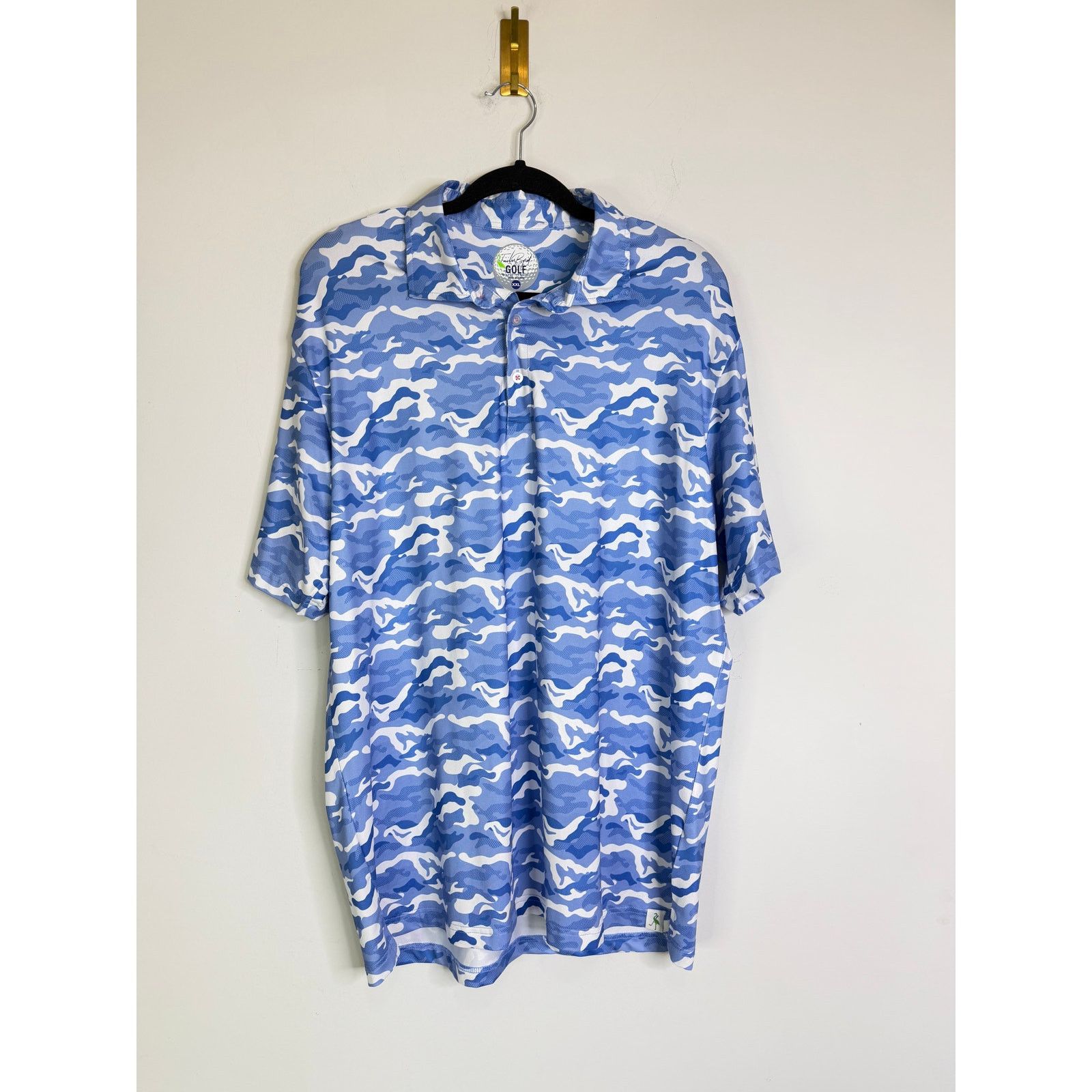 Tailorbyrd Tailorbyrd Blue Camo Golf Polo Shirt Size XXL Size US XXL / EU 58 / 5 - 1 Thumbnail
