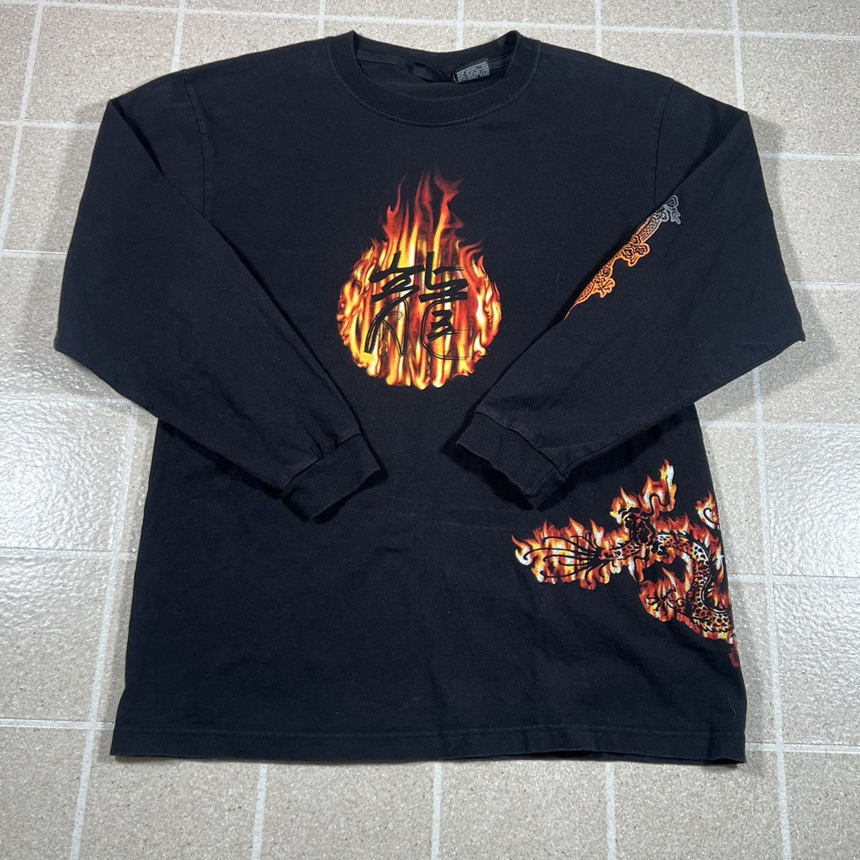 Other × Vintage Vtg Y2K No Boundaries Dragon Flames Long Sleeve T-Shirt Size US L / EU 52-54 / 3 - 1 Thumbnail
