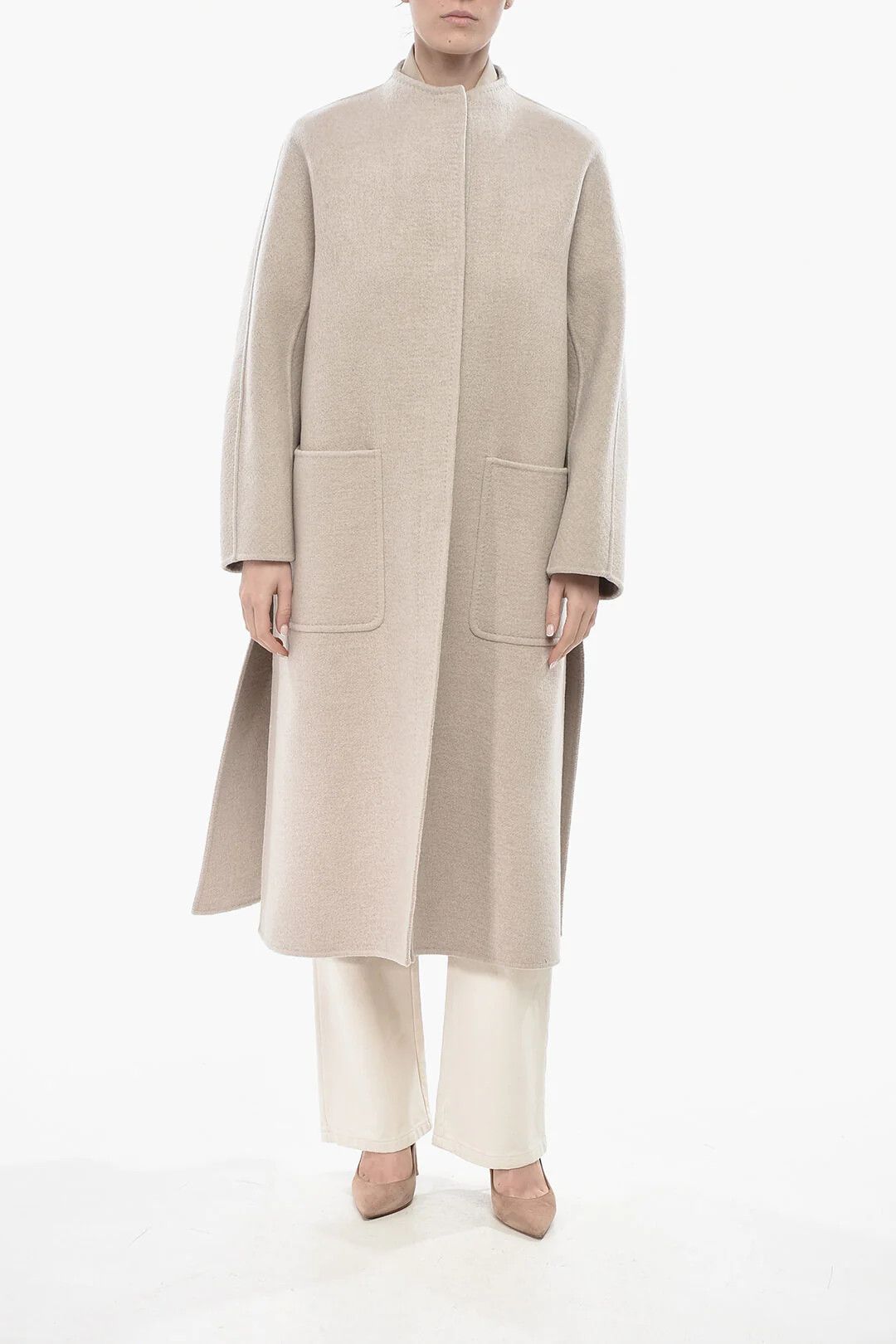 Max Mara og1mm0426 Pure Cashmere Coat in Beige Size M / US 6-8 / IT 42-44 - 4 Thumbnail