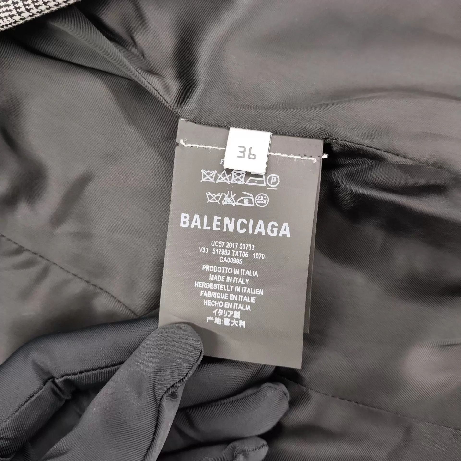 Balenciaga Balenciaga Gray Cotton Check Blazer 36 Size XS / US 0-2 / IT 36-38 - 4 Thumbnail