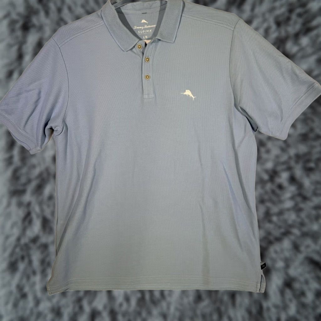 Tommy Bahama Tommy Bahama Polo Shirt Men Large Blue Supima Cotton Golf Performance Short Sleeve Shirt Size US L / EU 52-54 / 3 - 1 Thumbnail