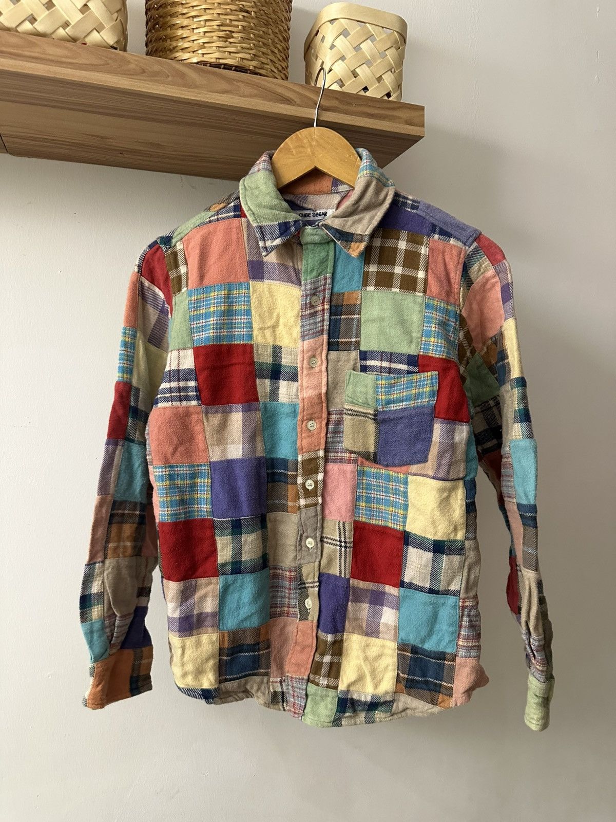 Japanese Brand × Sugar Cane Cube Sugar Japan Patchwork Single Pocket Button Up Shirt Size US M / EU 48-50 / 2 - 1 Thumbnail