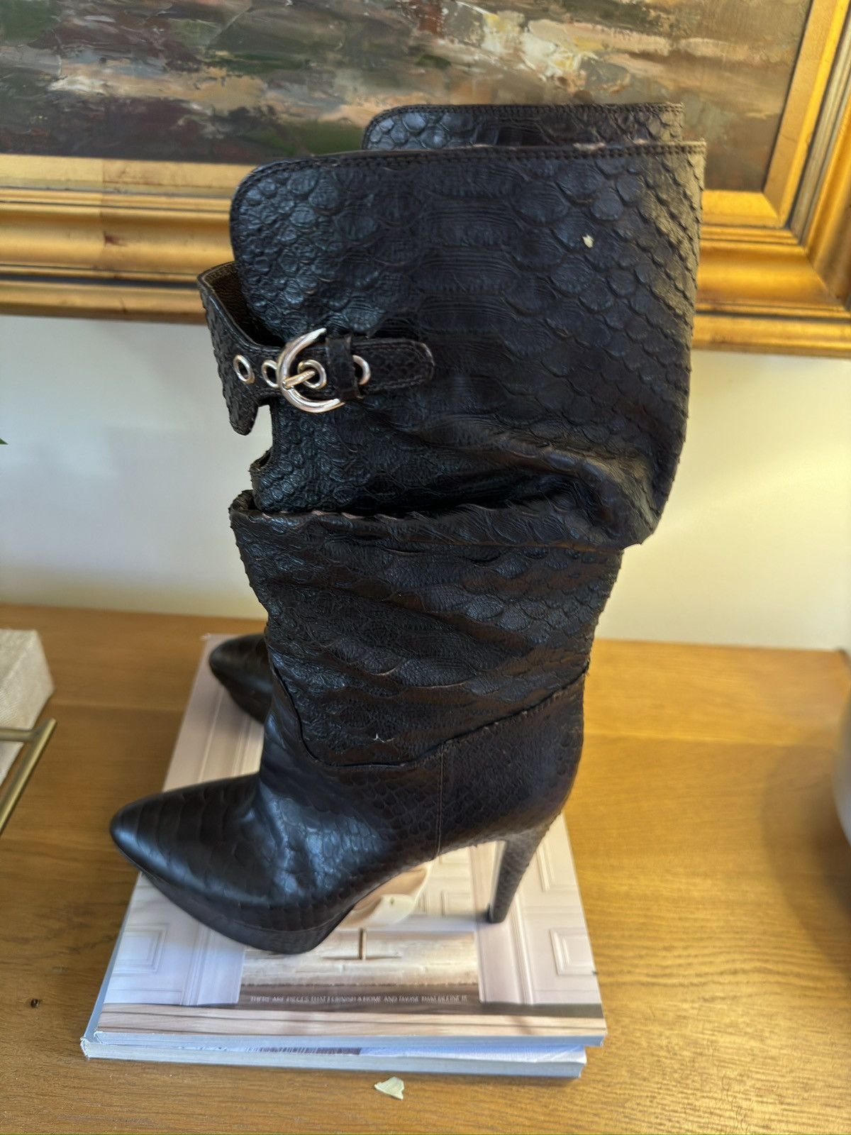 Sergio Rossi Sergio Rossi Made in Italy Snake Skin Platform Boot Size 37 Size US 7 / IT 37 - 3 Thumbnail