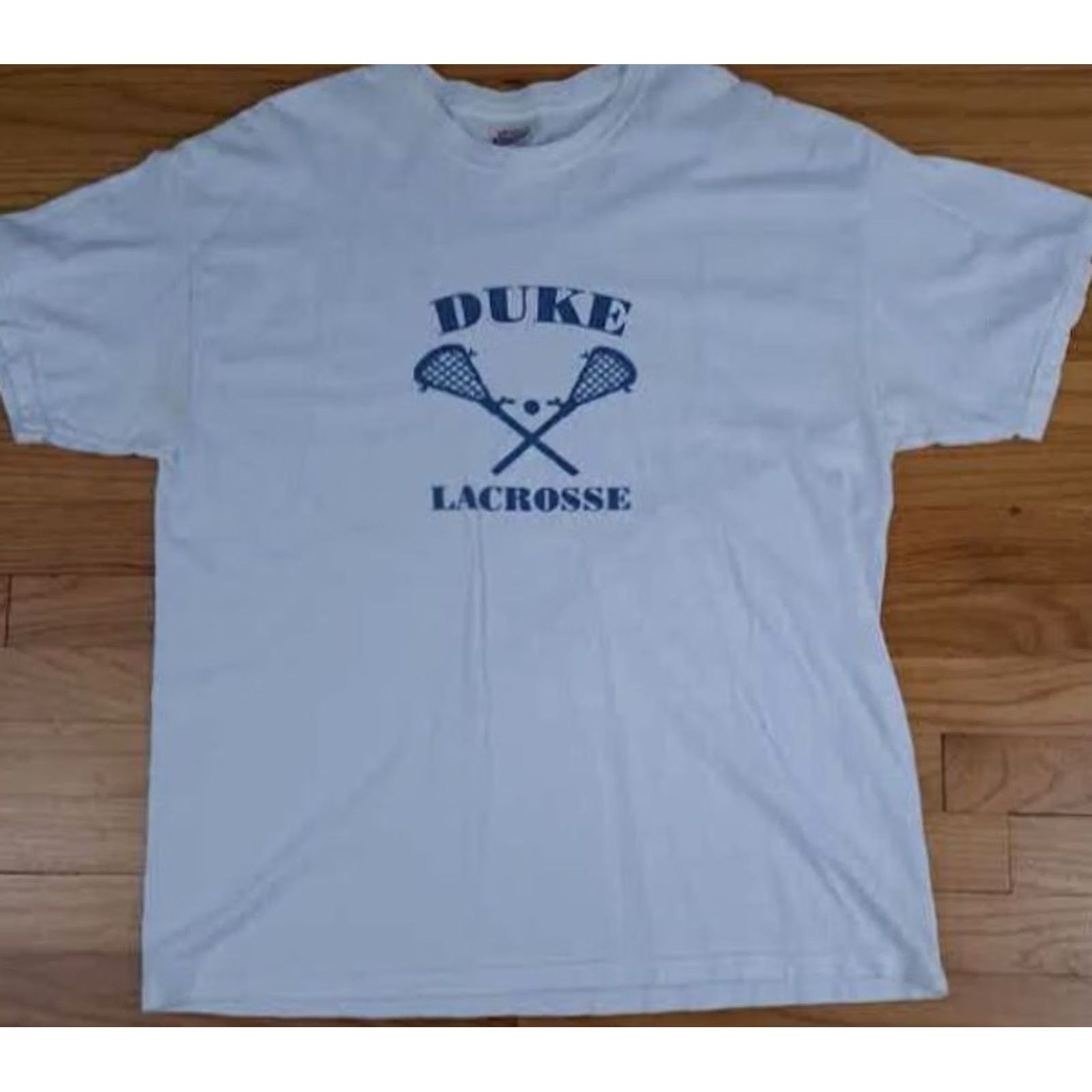 Hanes VINTAGE Hanes Mens XL White Duke Lacross Cotton Heavyweight size Size US XL / EU 56 / 4 - 2 Thumbnail