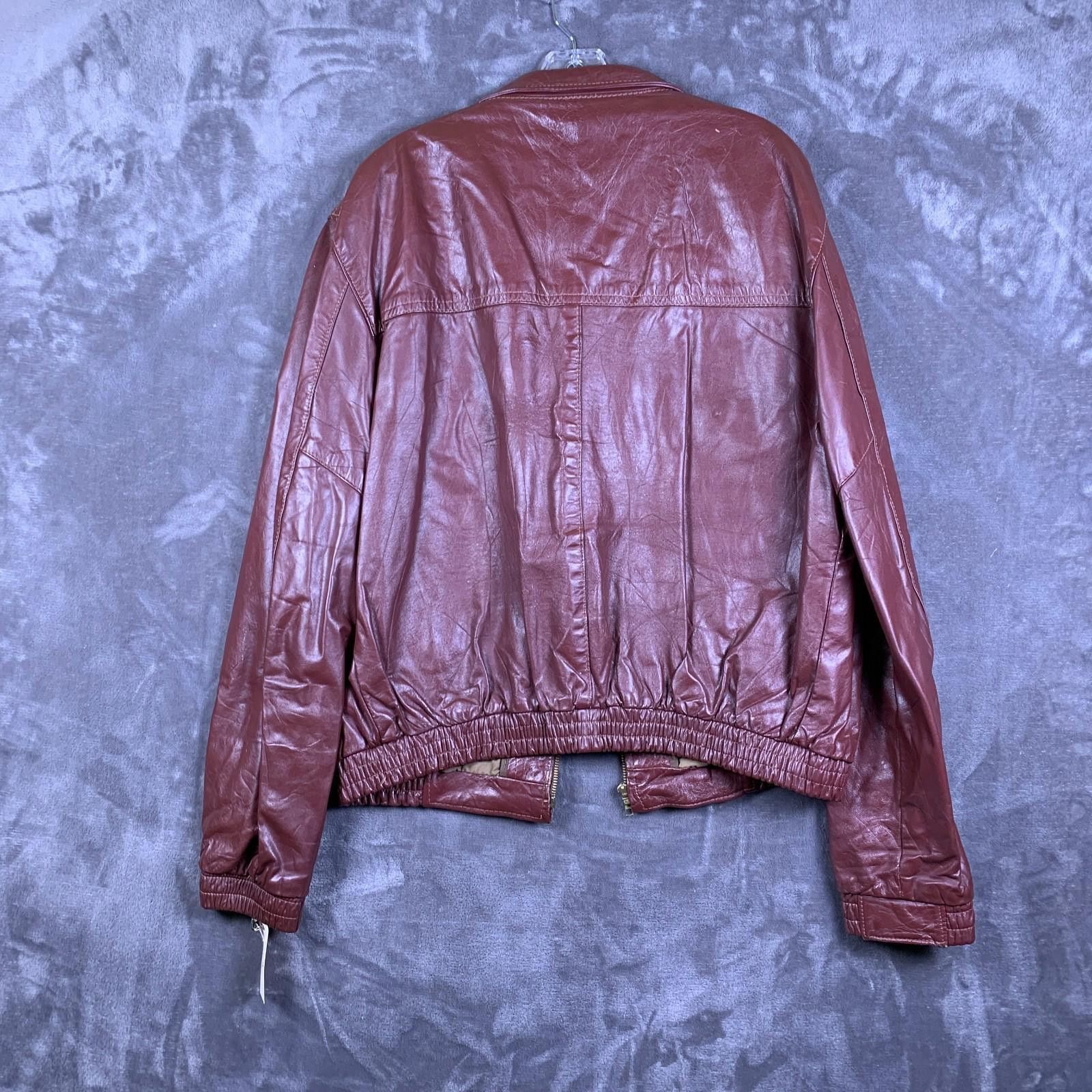 The Unbranded Brand Vintage 80's Classic Leather Jacket Brown Sz. 46R (302) Size US M / EU 48-50 / 2 - 2 Thumbnail