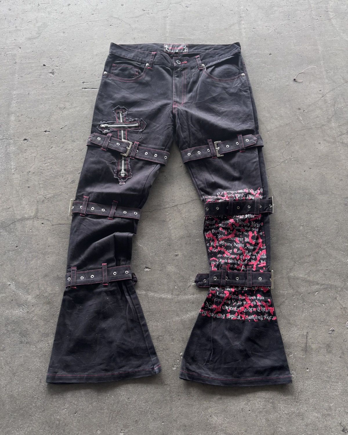 If Six Was Nine × Japanese Brand × Le Grande Bleu (L.G.B.) 🔥INSANE Punk Gothic Studded Poem Pants Size US 32 / EU 48 - 1 Thumbnail