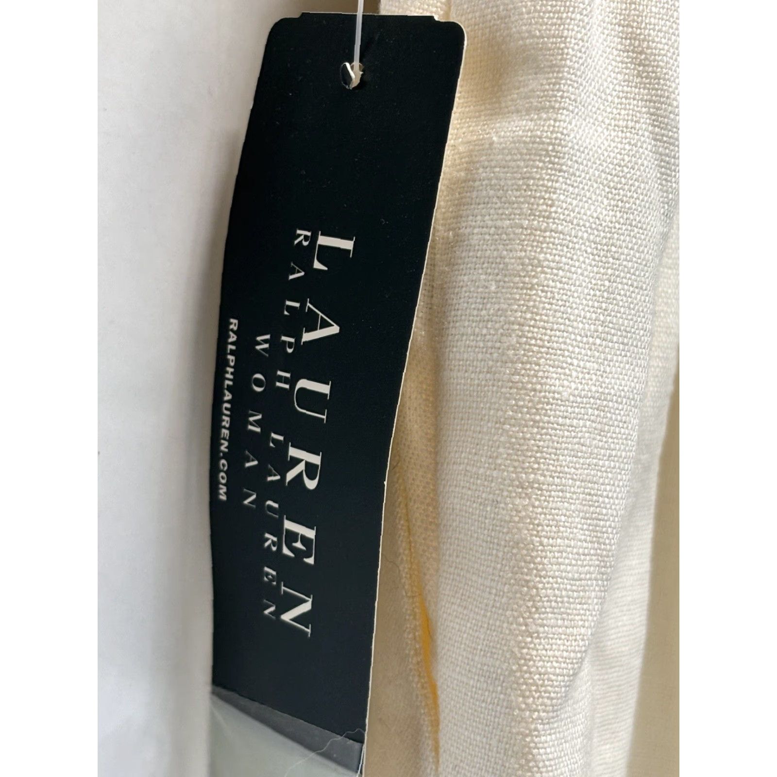Ralph Lauren VINTAGE Lauren Ralph Lauren Linen Pants Women Plus 20W Ivory Flat Front Beach Dress Slacks Size 42" / US 20 - 7 Thumbnail