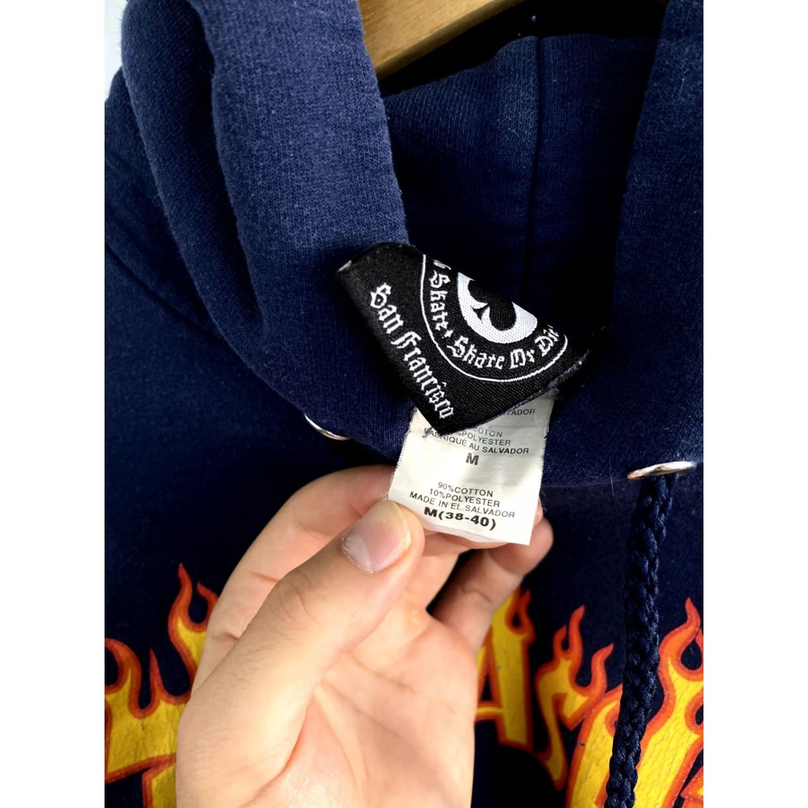 Thrasher VINTAGE Thrasher Hoodie 90s Rare Dark Blue M Mens Size US M / EU 48-50 / 2 - 6 Thumbnail