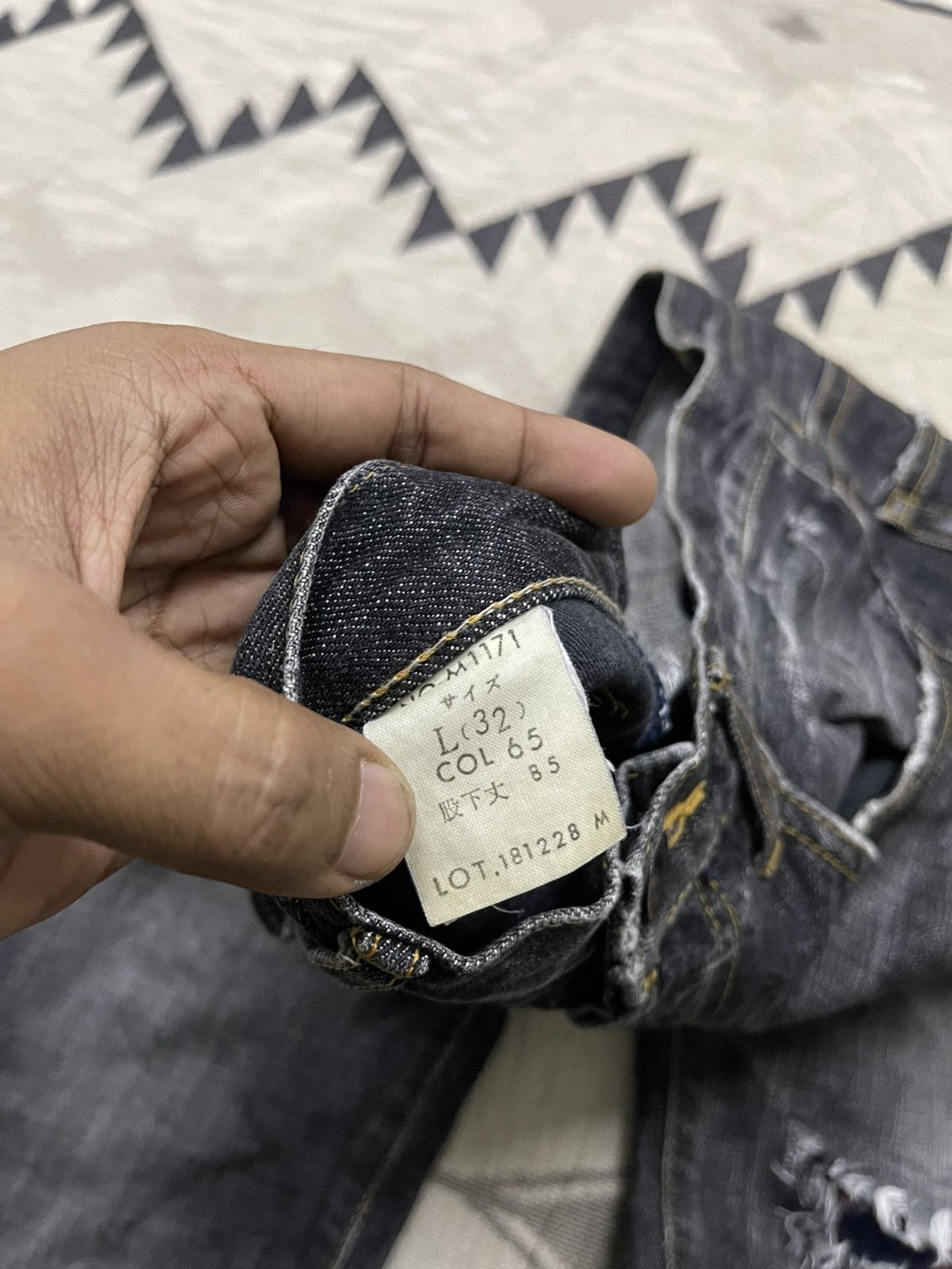 If Six Was Nine 2000s BLUE WAY DISTRESSED MUDMAD IF6WAS9 STYLE DENIM JEANS Size US 32 / EU 48 - 14 Thumbnail