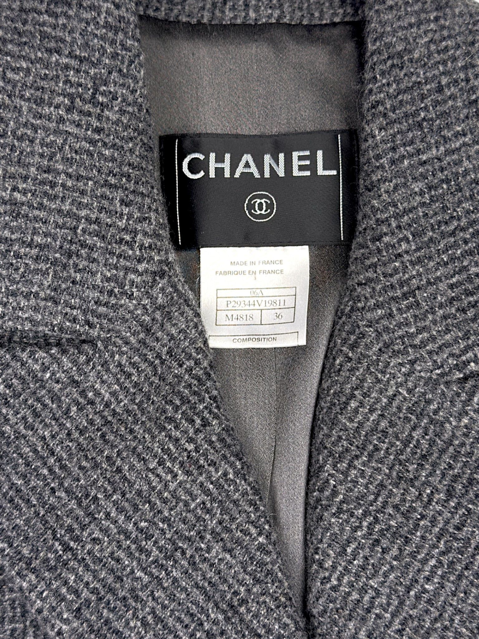 Chanel FW 2006 Chanel Wool and Cashmere Grey Trech Coat Size S / US 4 / IT 40 - 8 Thumbnail