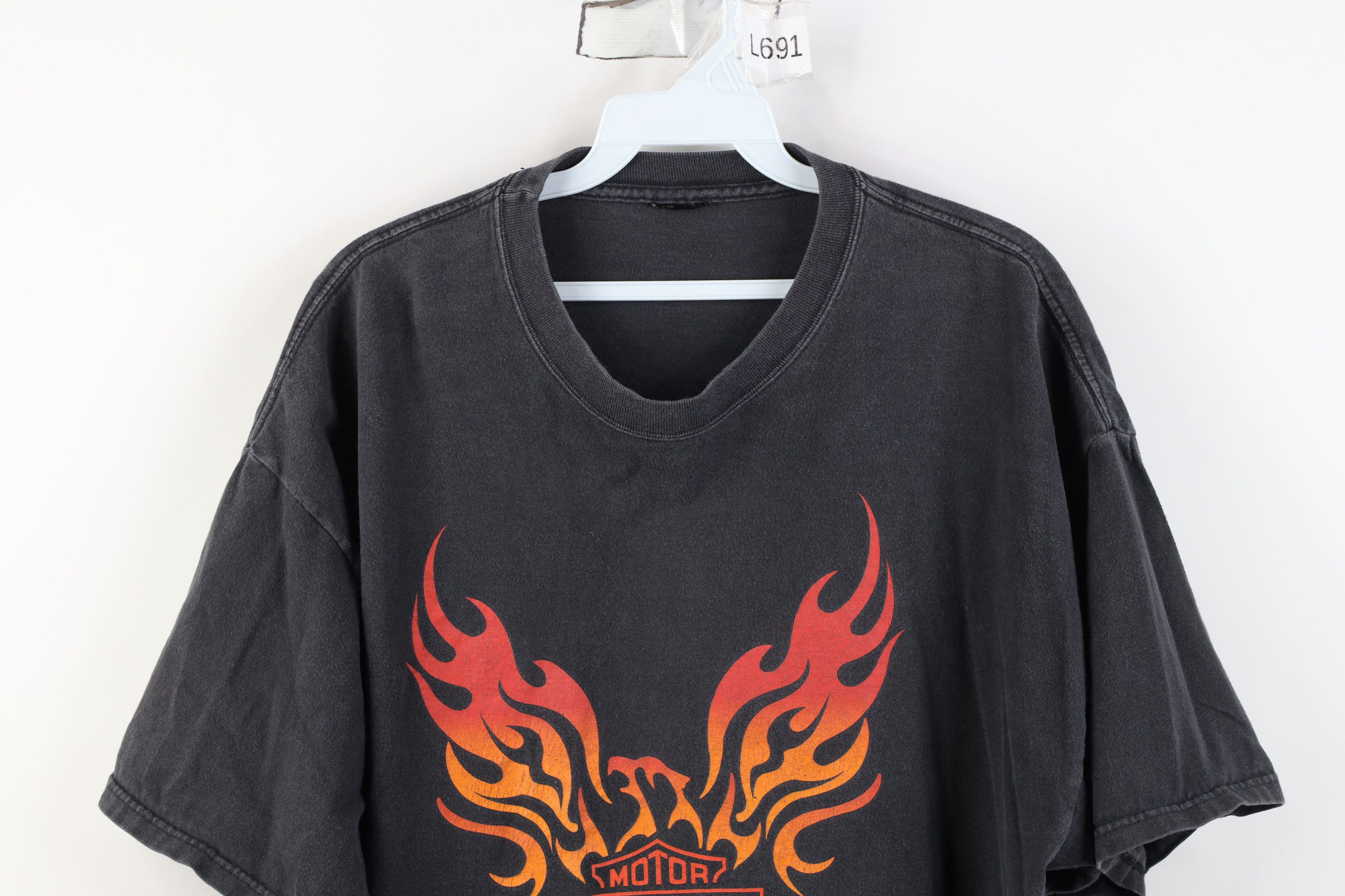 Harley Davidson Vintage 90s Y2K Harley Davidson Fire Flames Phoenix T-Shirt Size US XL / EU 56 / 4 - 2 Thumbnail