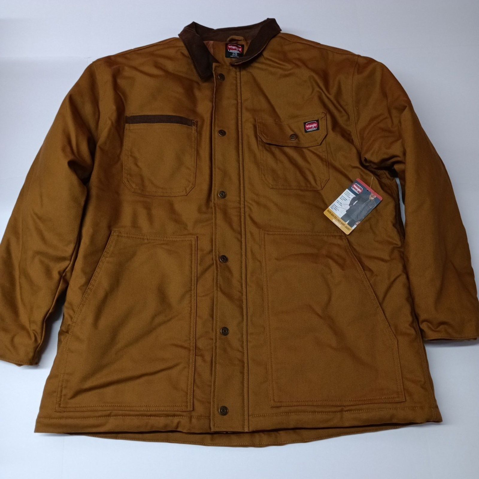 Wrangler Wrangler Jacket Duck Quilted Lined Brown Men's XL Canvas Size US XL / EU 56 / 4 - 1 Thumbnail