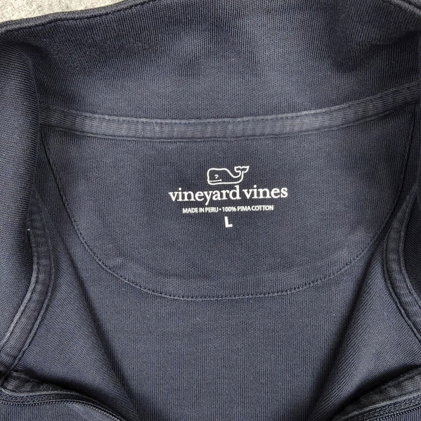 Vineyard Vines Vineyard Vines Sweatshirt Mens Large Blue 1/4 Zip Pima Cotton Pullover Mock Neck Size US L / EU 52-54 / 3 - 3 Thumbnail
