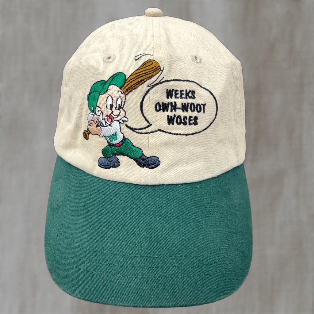 Vintage VINTAGE Looney Tunes Baseball Hat Cap Strap Back Elmer Fudd Green Cotton 90s Y2K Embroidered Adult Mens Size ONE SIZE - 1 Thumbnail